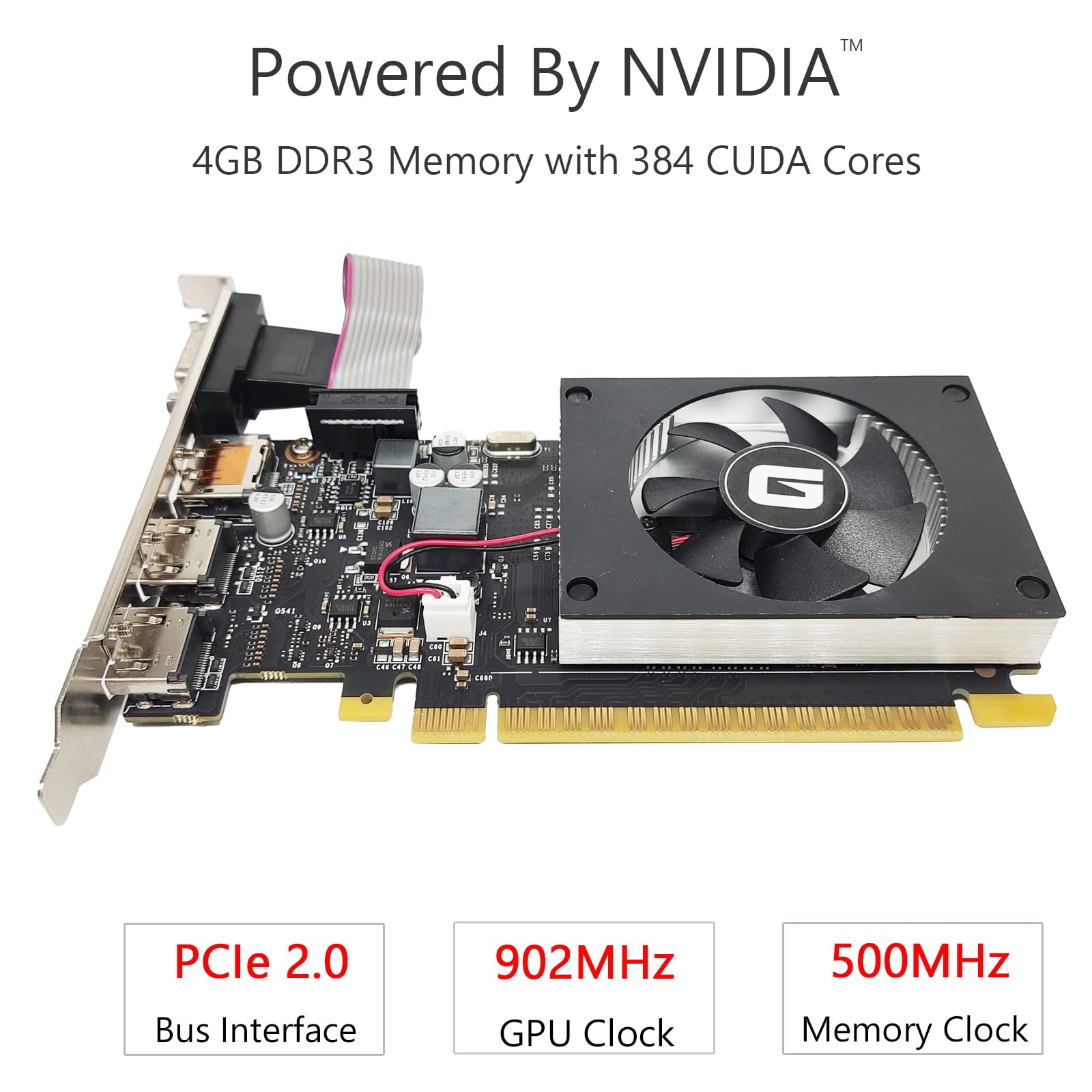 Glorto Geforce Gt 730 2G Low Profile Graphics Card, 2X Hdmi, Vga, Ddr3, Pci Express 1.0 X16, Entry Level Gpu For Pc, Sff And Htp