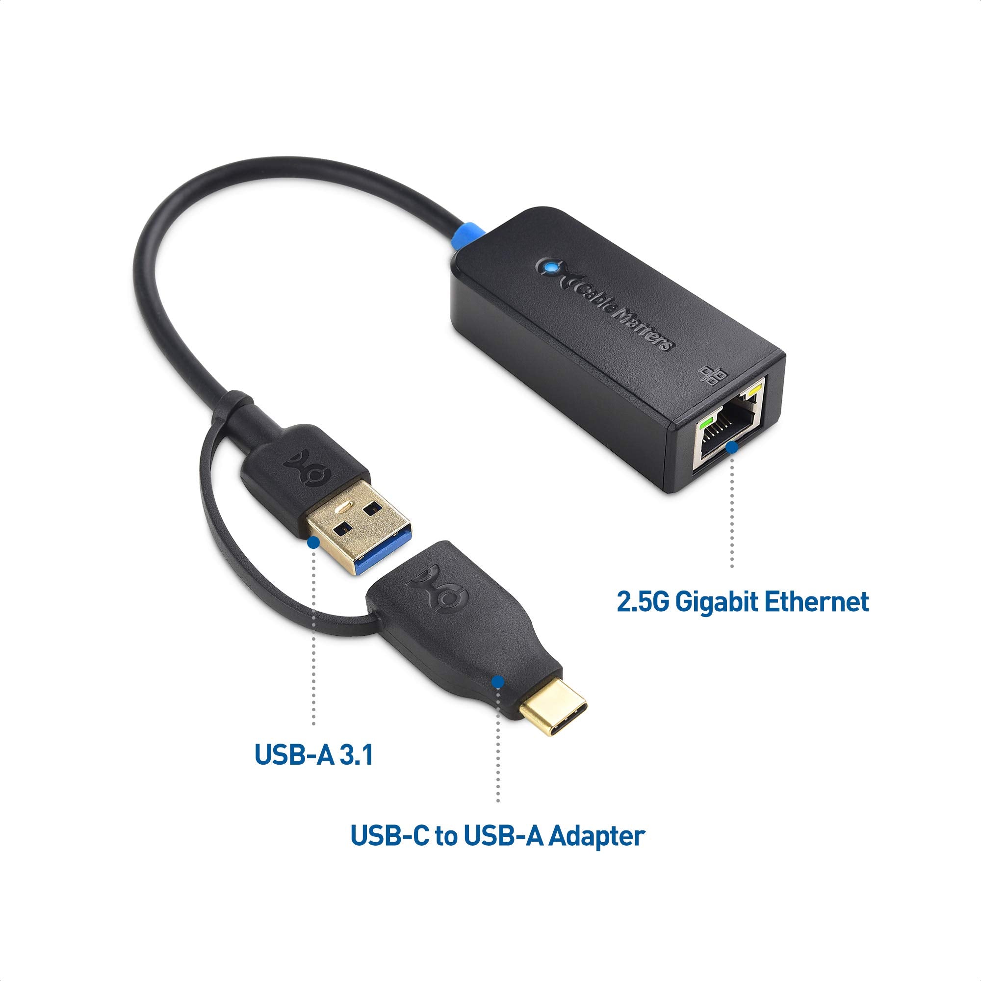 Cable Matters Usb C To 2.5 Gigabit Ethernet Adapter, Usb To 2.5 Gigabit Ethernet Adapter, Not Compatible With M2 Macs (2.5G Ethe