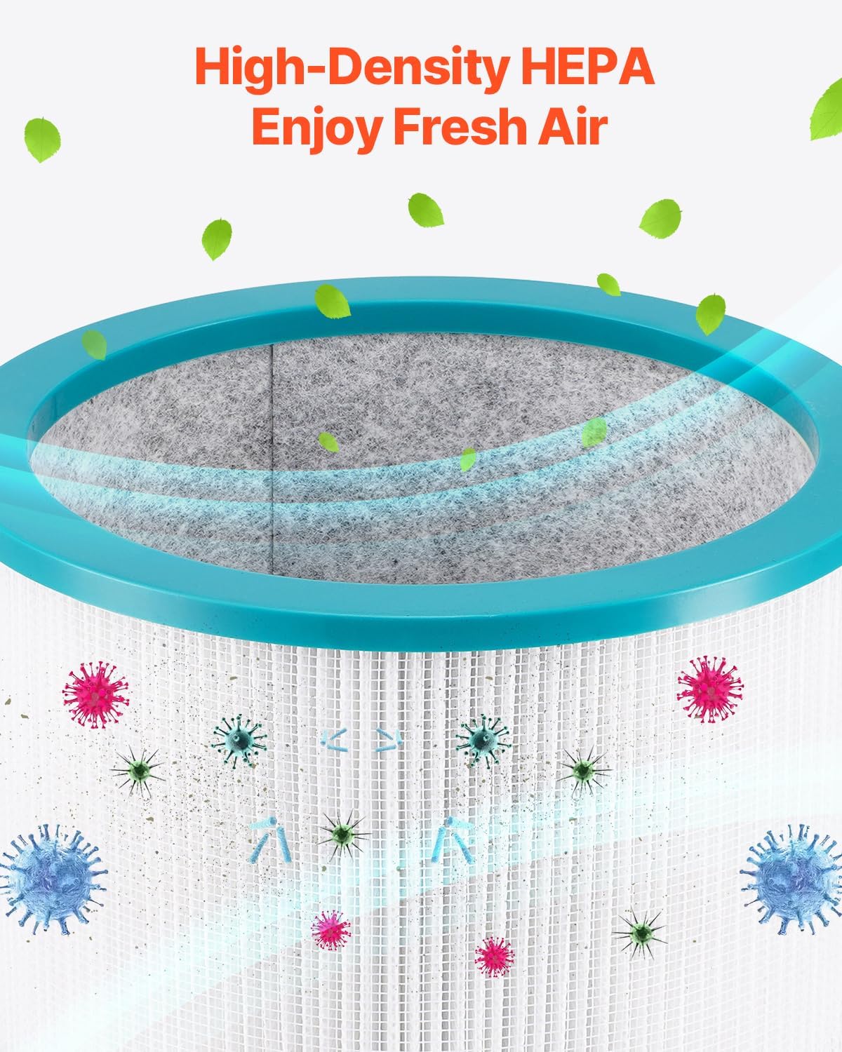 Vevor Tower Fan Bladeless, 16.4Ft/S Velocity Floor Fan That Blows Cold Air, 80 Oscillating 8-Speed Fans, 8H Timer, Standing Fans