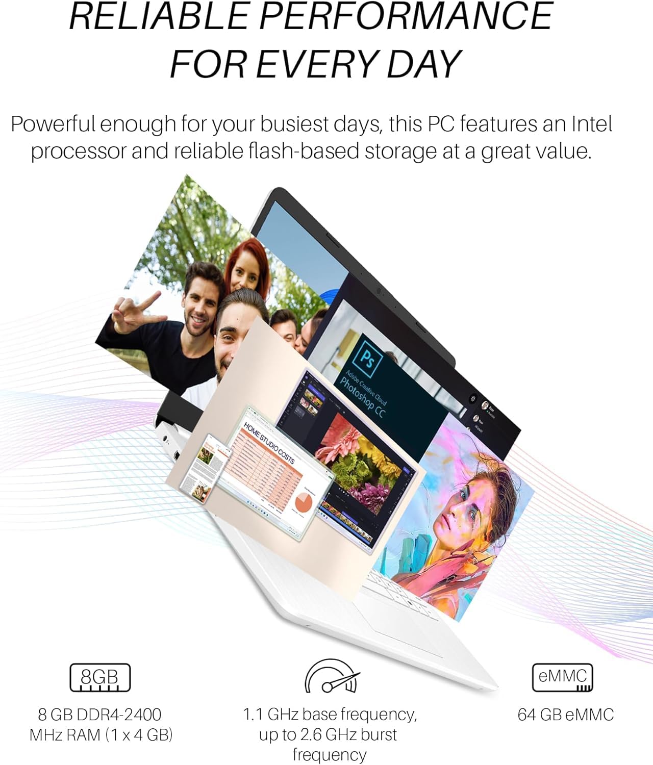 Hp 14 Inch Ultral Light Laptops For Business, College Students Laptop, Intel Celeron N4120, 16Gb Ram, 320Gb Storage(64Gb Emmc+25