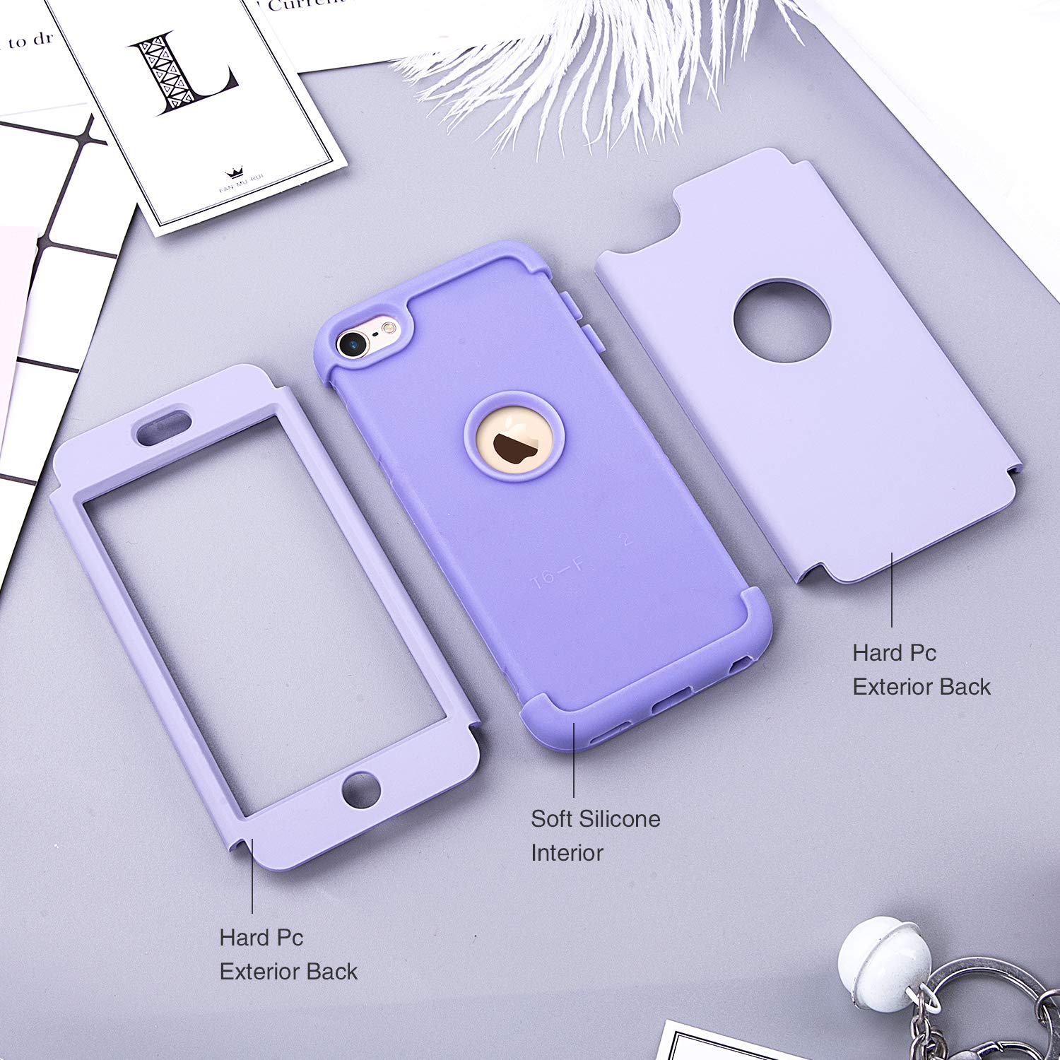 Idwell Ipod Touch Case With 2 Screen Protector, Three Layer Series Heavy Duty Protection Shockproof High Impact Protective Cover