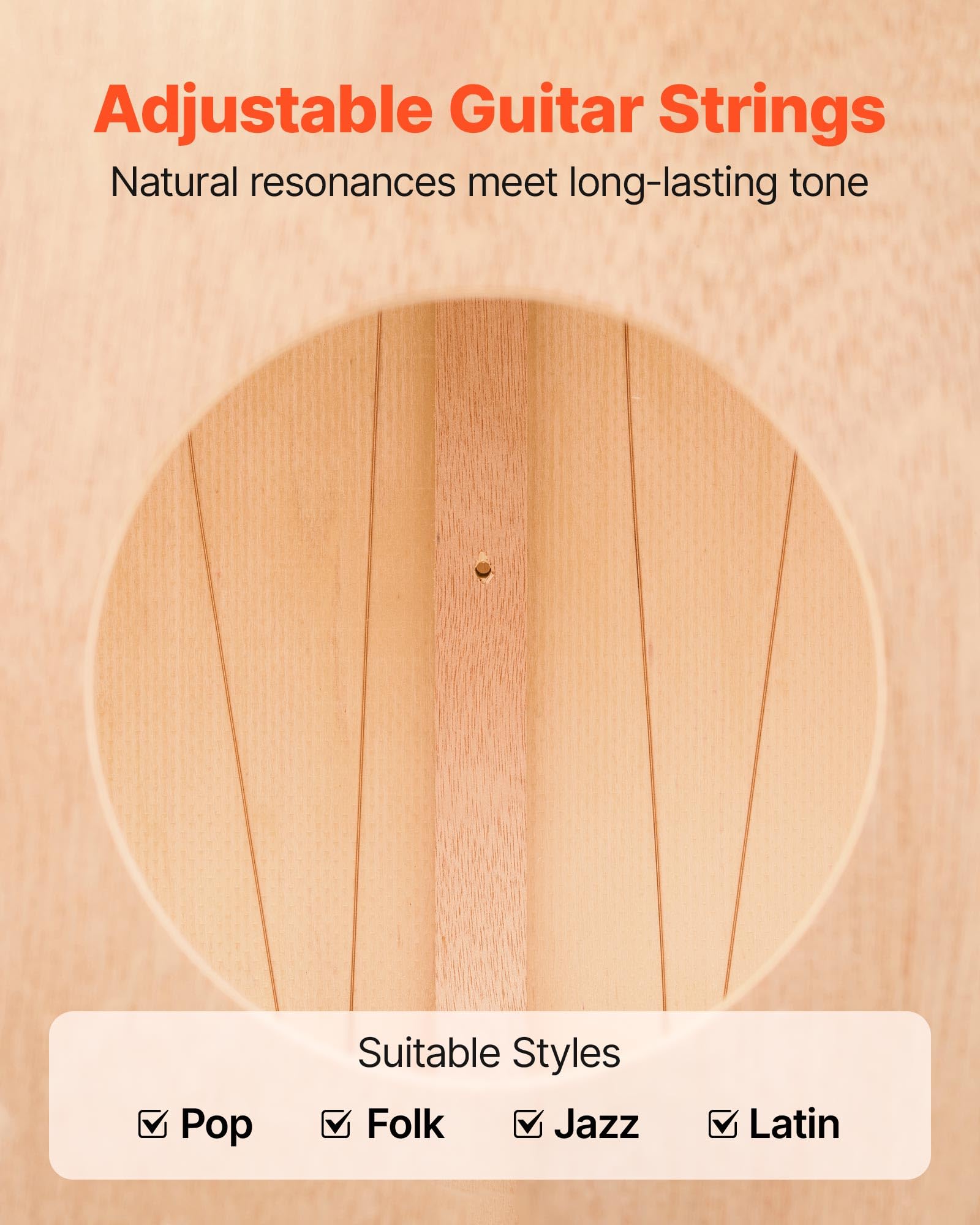 Vevor Cajon Box Drum, With Internal, Lightweight Wooden Percussion Box, Portable Birch Wood Drum Musical Instrument With Silicon