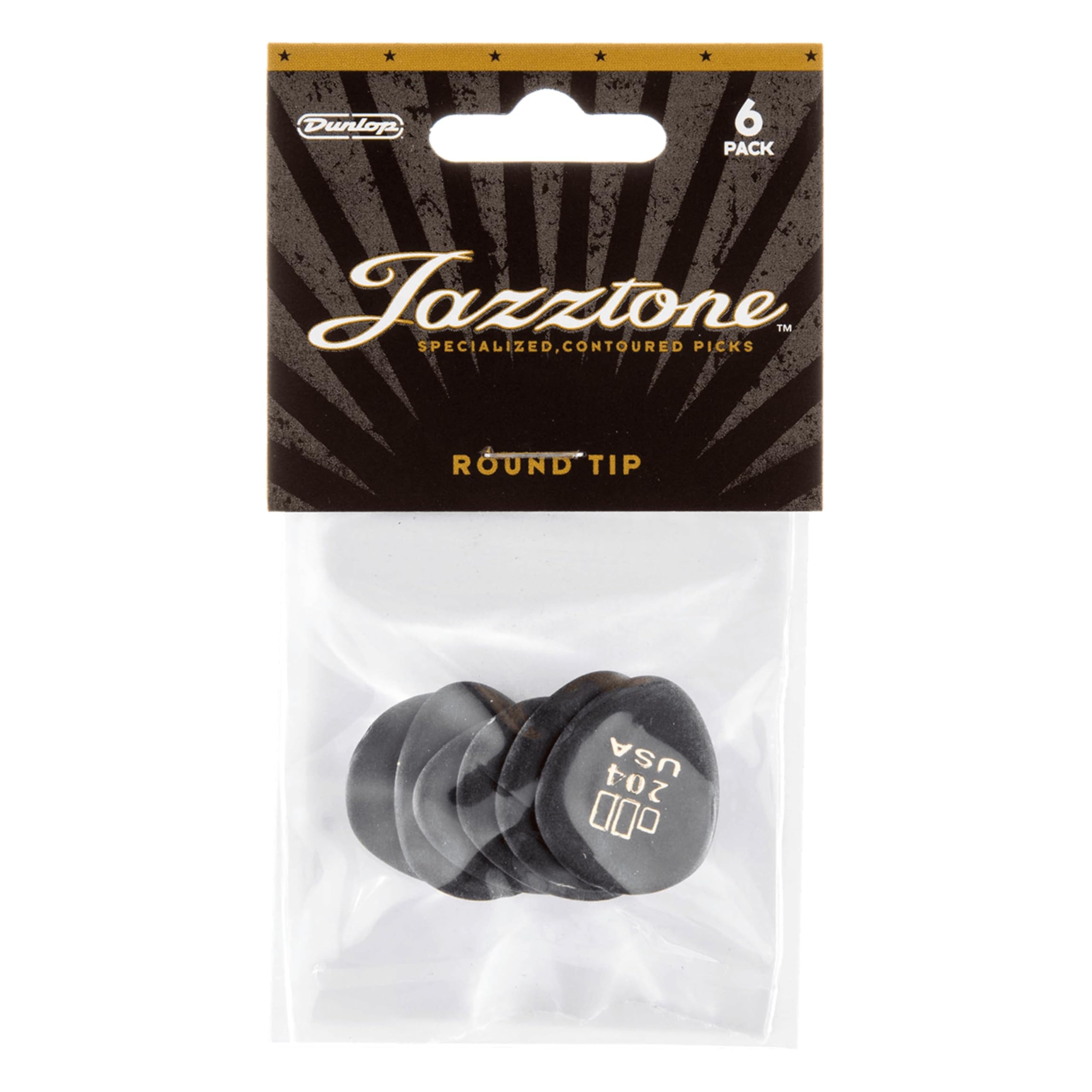 Jim Dunlop JD Jazztones Round Tip Guitar Picks - 6 Pack