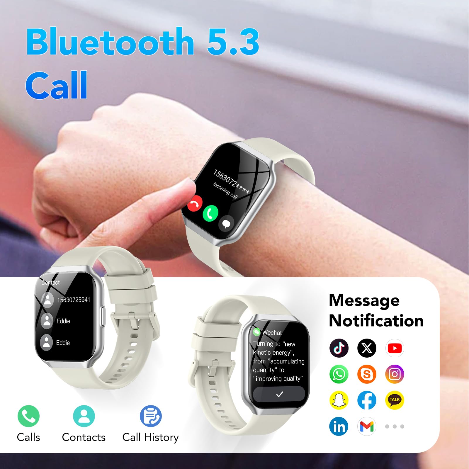 Smart Watch For Men Women (Answer/Make Call), 1.96 '' Smartwatch Fitness Activity Tracker, 110+ Sports Ip68 Waterproof, Heart Ra