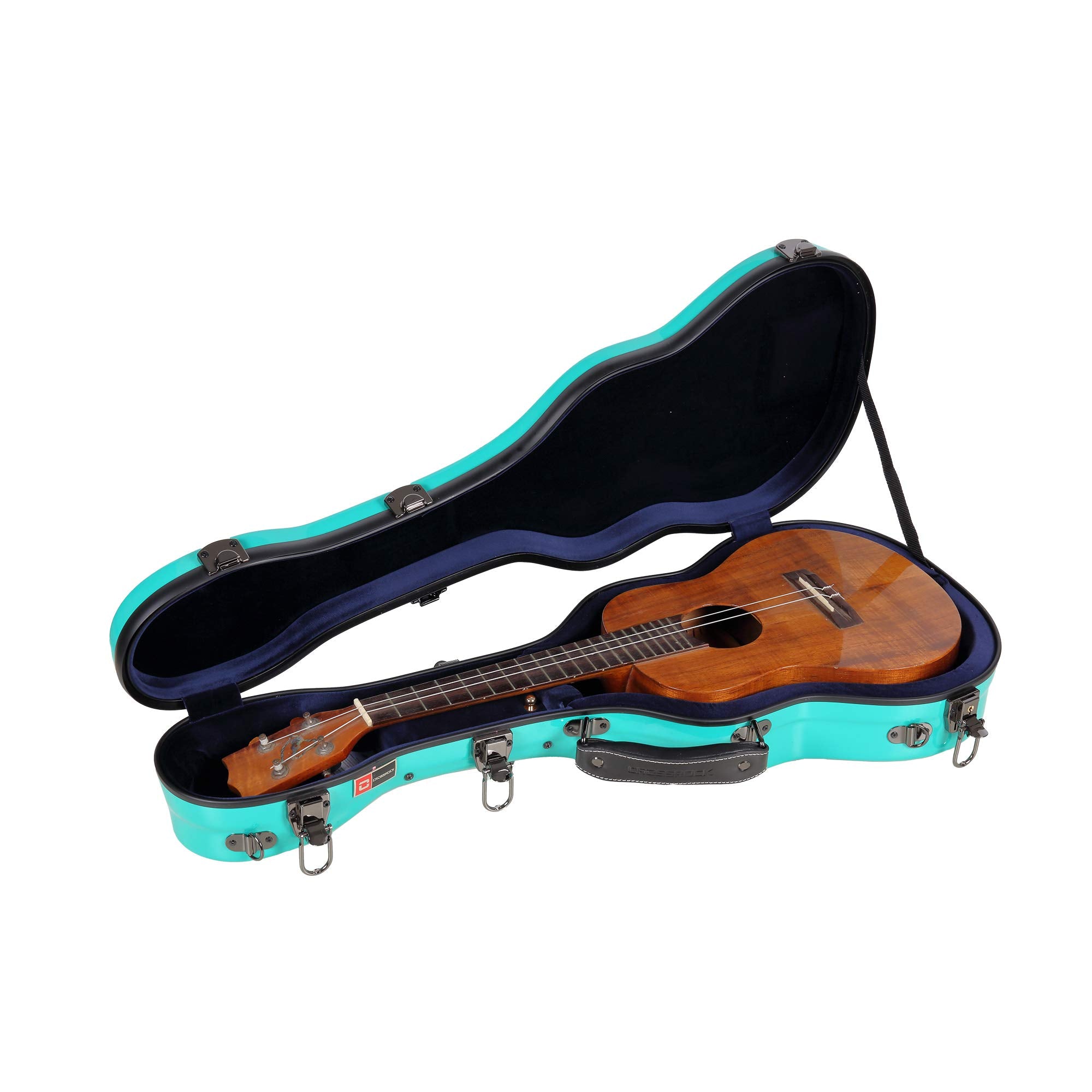 Crossrock Deluxe Fiberglass Tenor Ukulele Case With Tsa Lock, Mint Blue (Crf2020Tumb)
