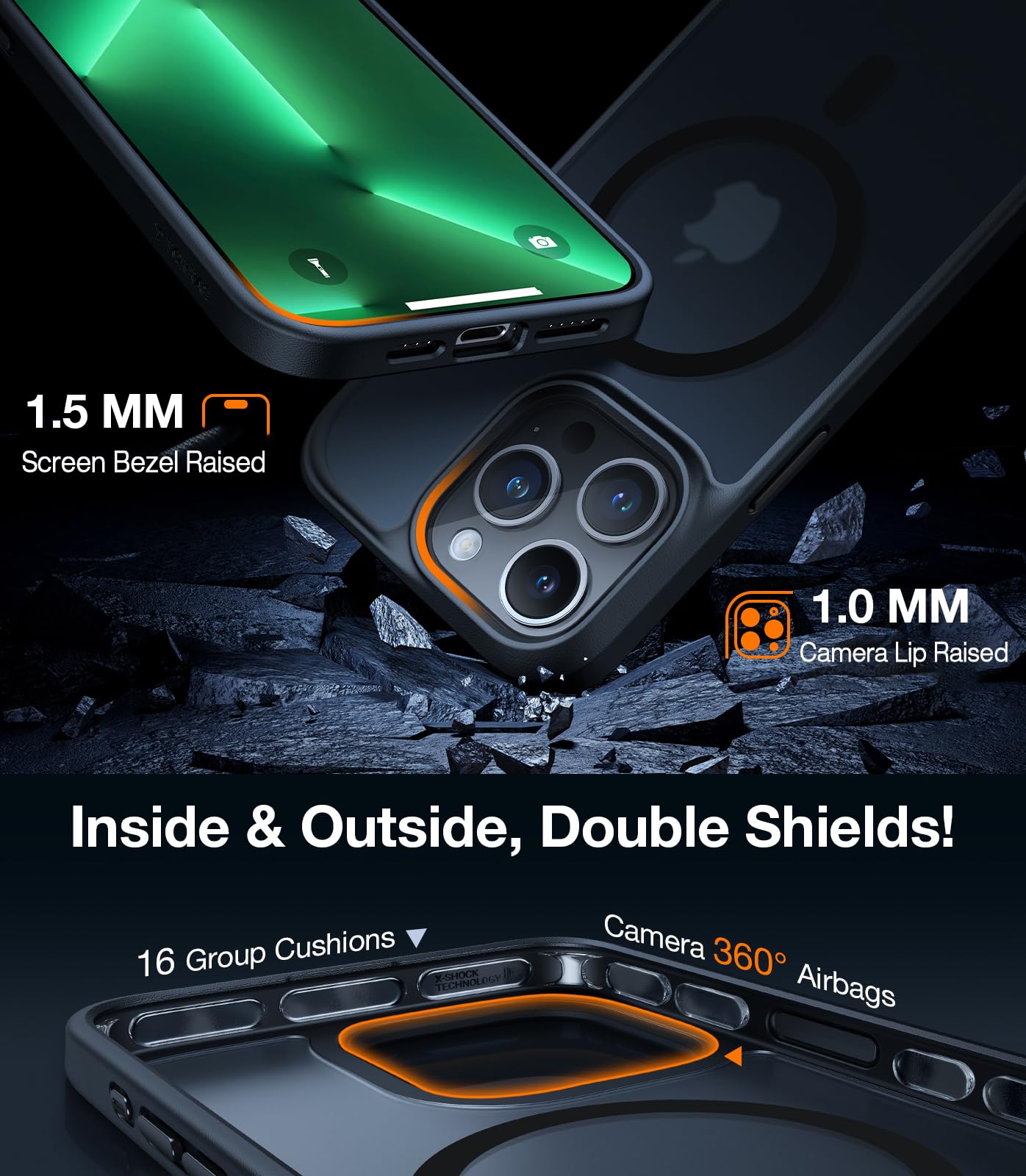 Torras Magnetic Guardian Designed For Iphone 15 Pro Max Case, [Military Grade Drop Tested] [Compatible With Magsafe] Slim Froste