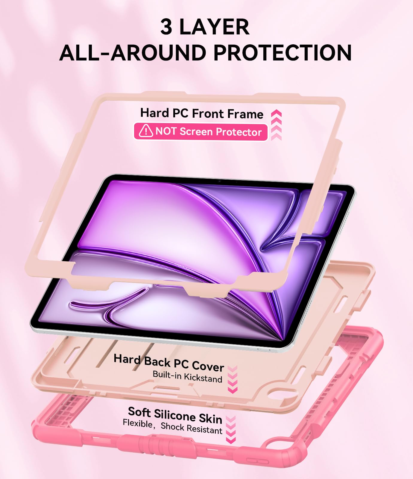 Okp Case For New Ipad Air 13 Inch M2 2024 Release, For Ipad Air 6Th Generation 13'', Heavy Duty Shockproof Rugged Air 6 Th Gen I