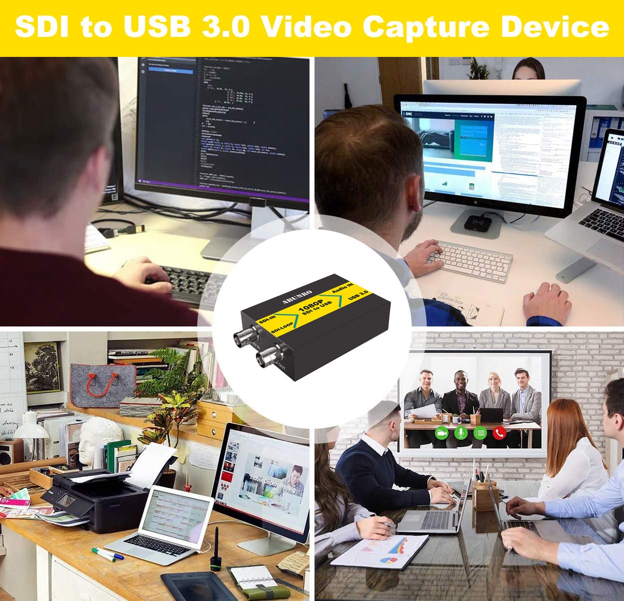 Sdi To Usb 3.0 Video Capture Device With Hdmi Loopout, Sdi Capture Card For Game Streaming Video Recording For Windows, Linux, O