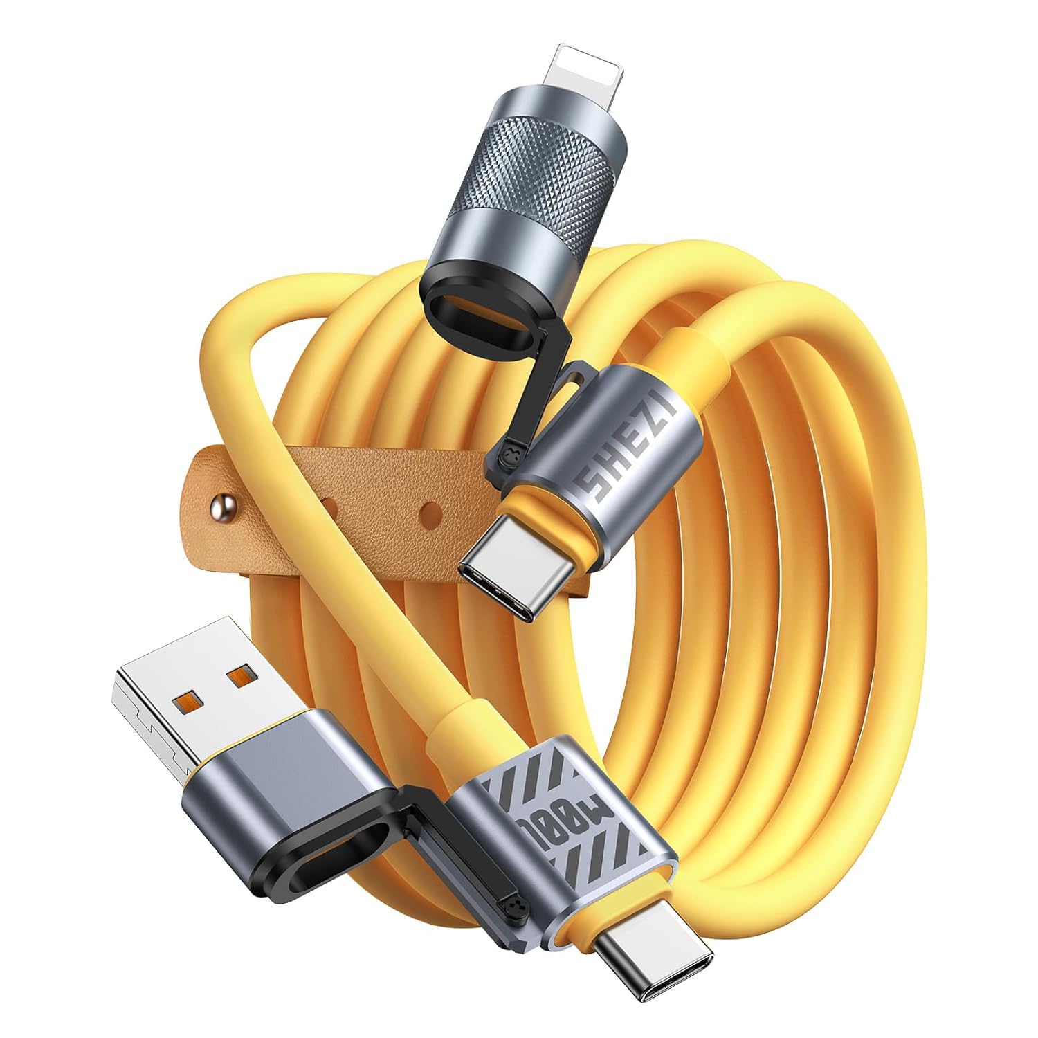 [One Is Enough] 4In1 Usb C To Lightning Cable,100W [High Speed Charging&Fast Data Transfer][Carplay&Android Auto Support] Multi 