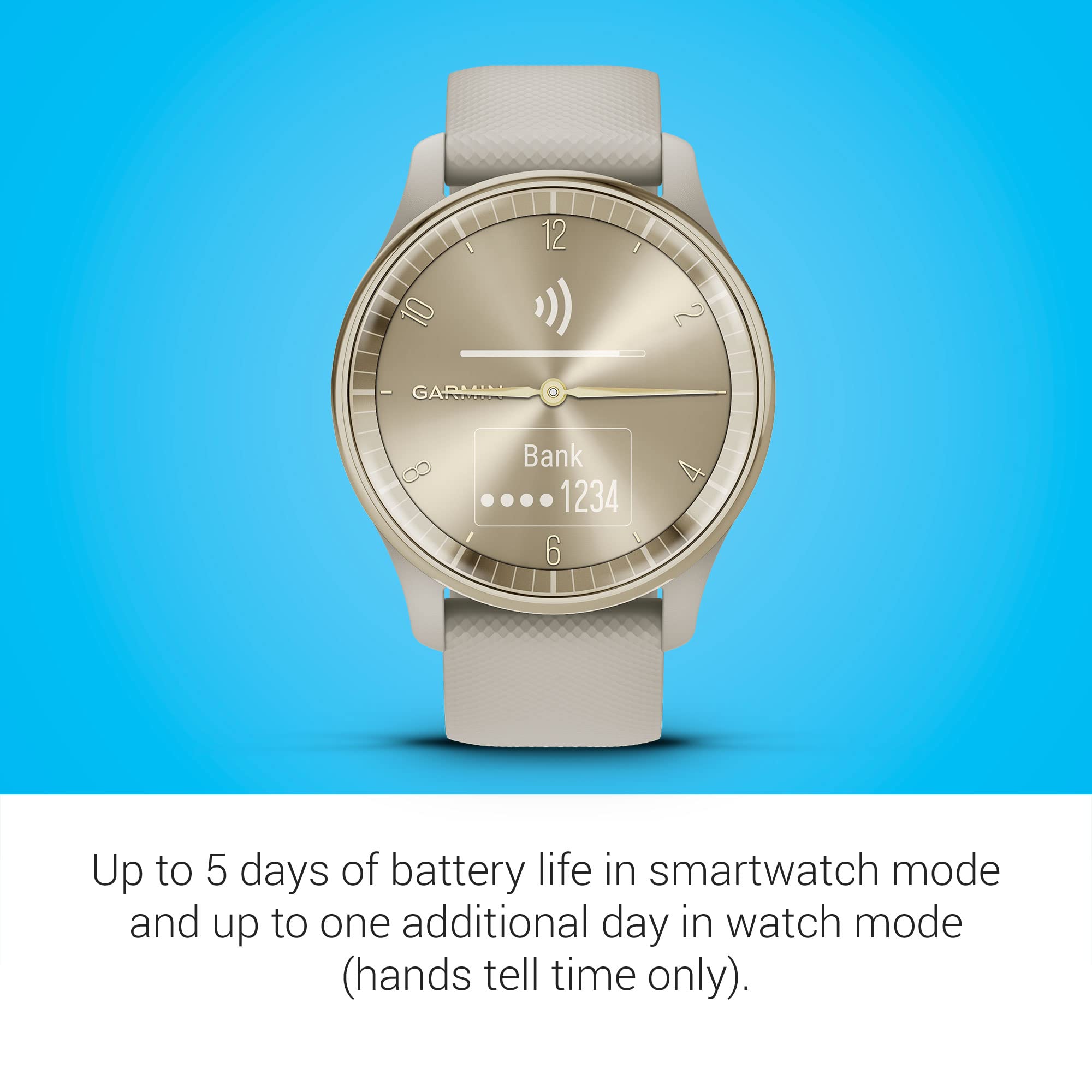 Garmin V  Vomove Trend, Stylish Hybrid Smartwatch, Long-Lasting Battery Life, Dynamic Watch Hands And Touchscreen Display, Frenc