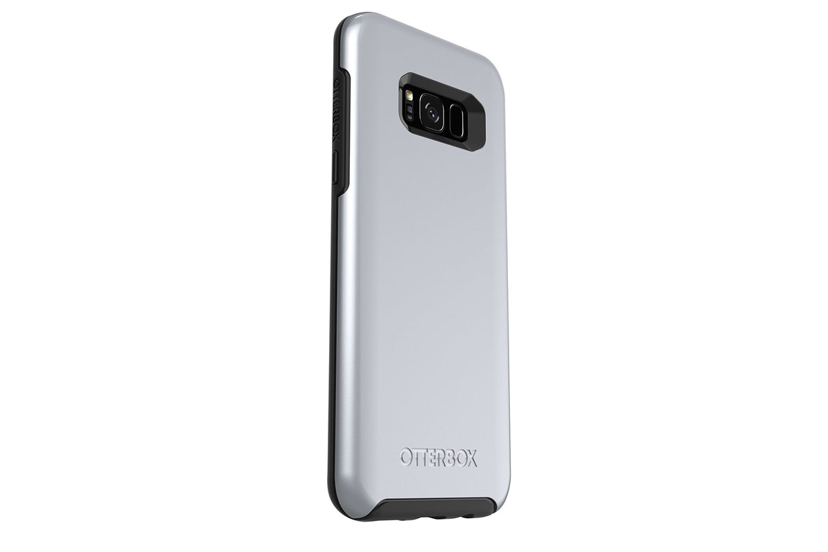 Otterbox Symmetry Series For Samsung Galaxy S8+   Retail Packaging   Titanium Silver (Black/Platinium Metallic Graphic)