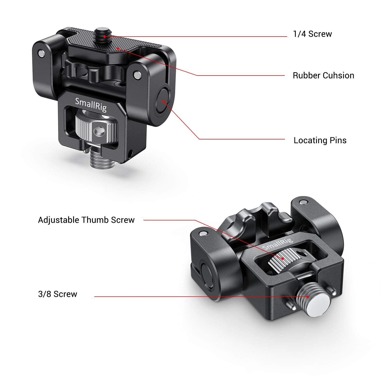 SMALLRIG 2174 Swivel Monitor Mount EVF Holder with Locating Pins for ARRI Standard - Durable Support for Filmmaking and Photography