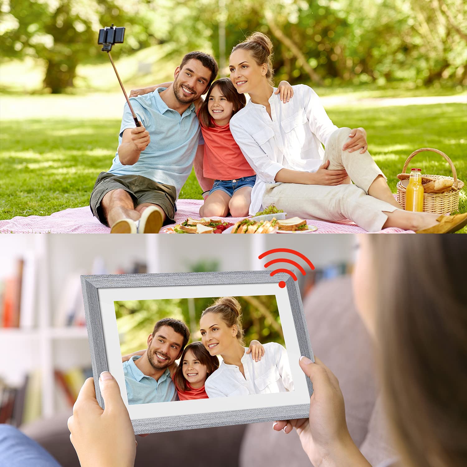 Frameo Digital Picture Frame Wifi 10.1 Inch Ips Touch Screen Hd Display,16Gb Storage, Auto Rotate,Easy Setup To Share Photos Or