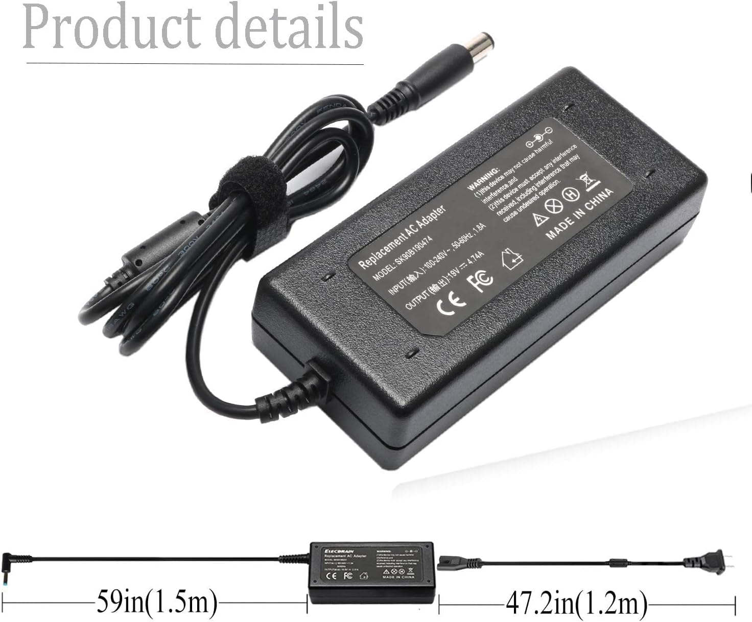19V Adapter For Hp Ultraslim Docking Station Power Cord Supply 2013 Us D9Y32Aa#Aba D9Y32Ut#Aba D9Y19Av D9Y19Av Aba Hstnn Ix10 Slimline 260 A000 400 500 Series 260 A114 260 A020 V8P15Aa