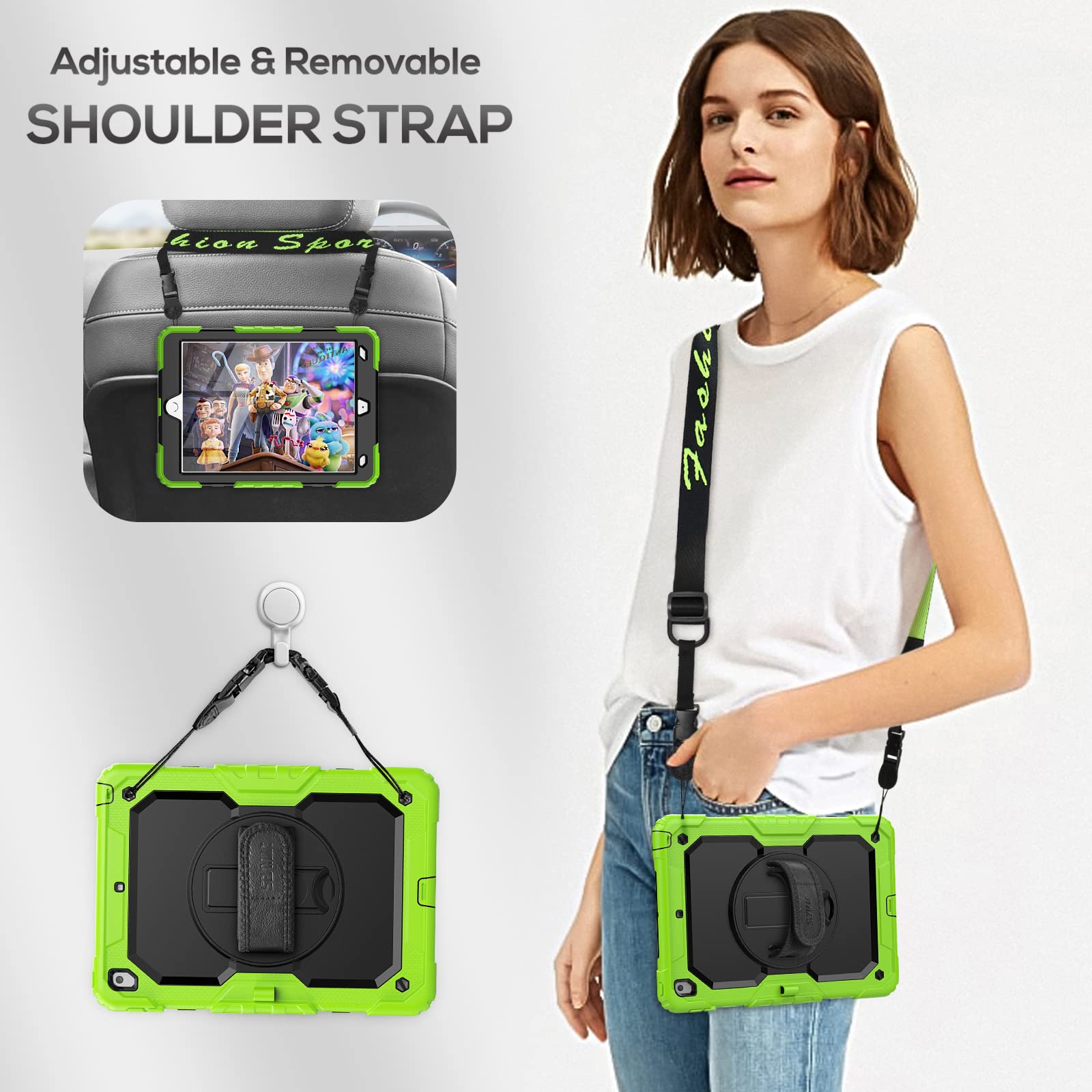 Seymac Kids Case For Ipad 9Th/8Th/7Th Generation Ipad 10.2 Case 2021/2020/2019, Heavy Duty Protective Shockproof Case With Scree