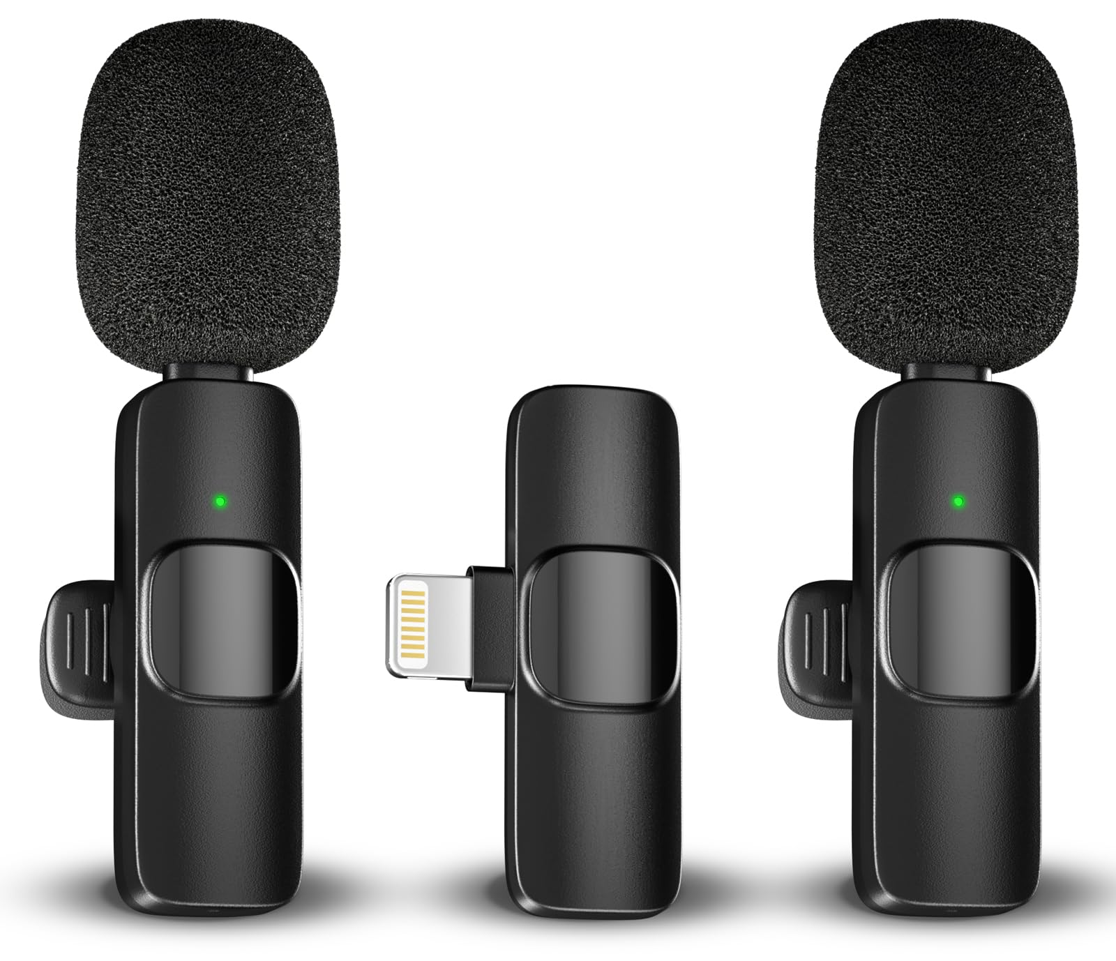 Caymuller Professional Wireless Lavalier Lapel Microphone For Iphone Ipad, Mini Lapel Mics Plug Play 2.4G Ultra Low Delay Noise