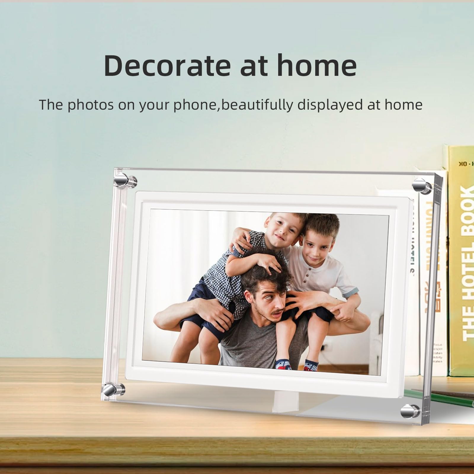 Digital Picture Frame Wifi, Frameo 5 Inch Acrylic Video Frame, Ips Lcd Touch Screen, Auto Rotation Photo/Video, Gifts For Mom&Da