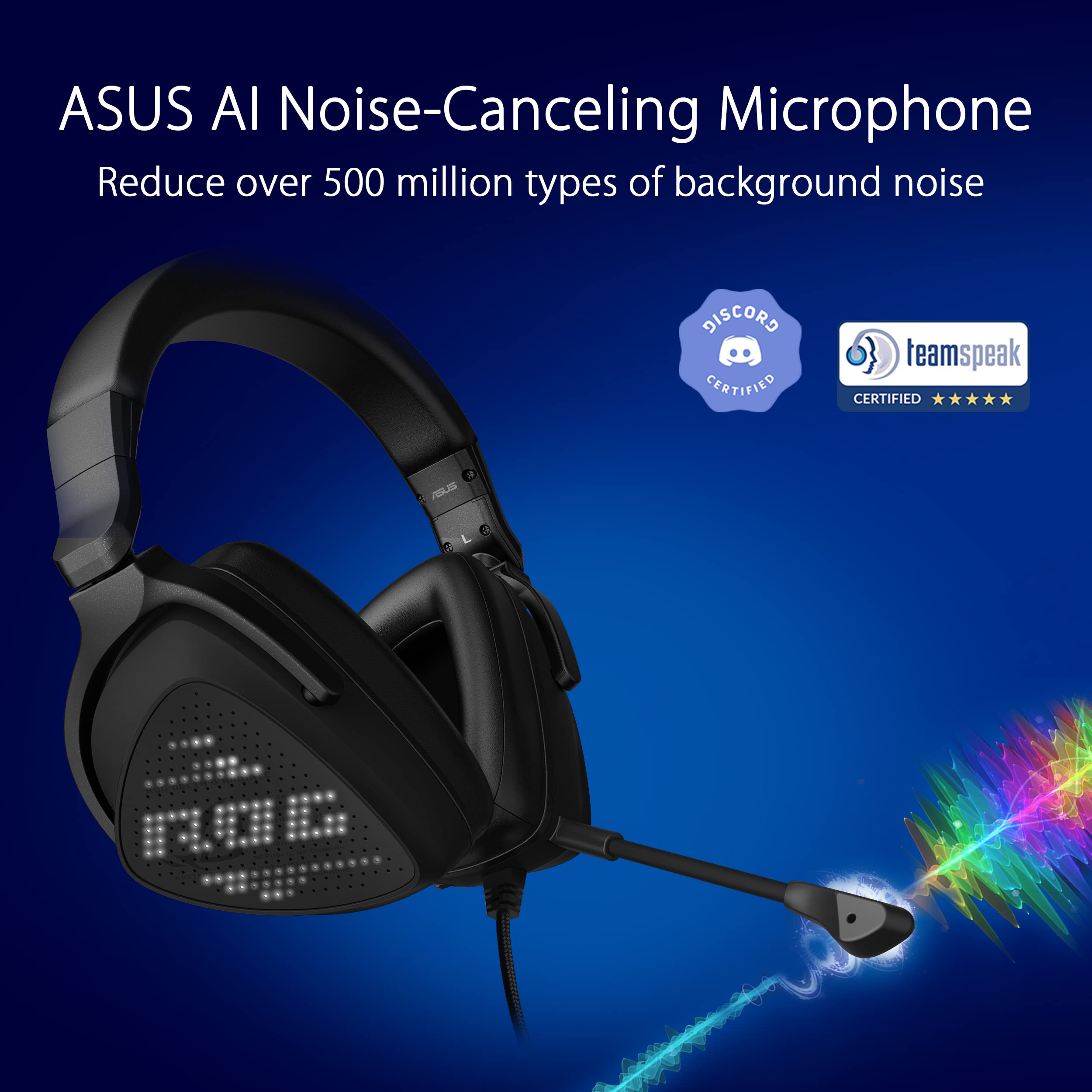 Asus Rog Delta S Animate Gaming Headset | Customizable Anime Matrix Led Display, Ai Noise-Canceling Mic, Hi-Res Ess 9281 Quad Da