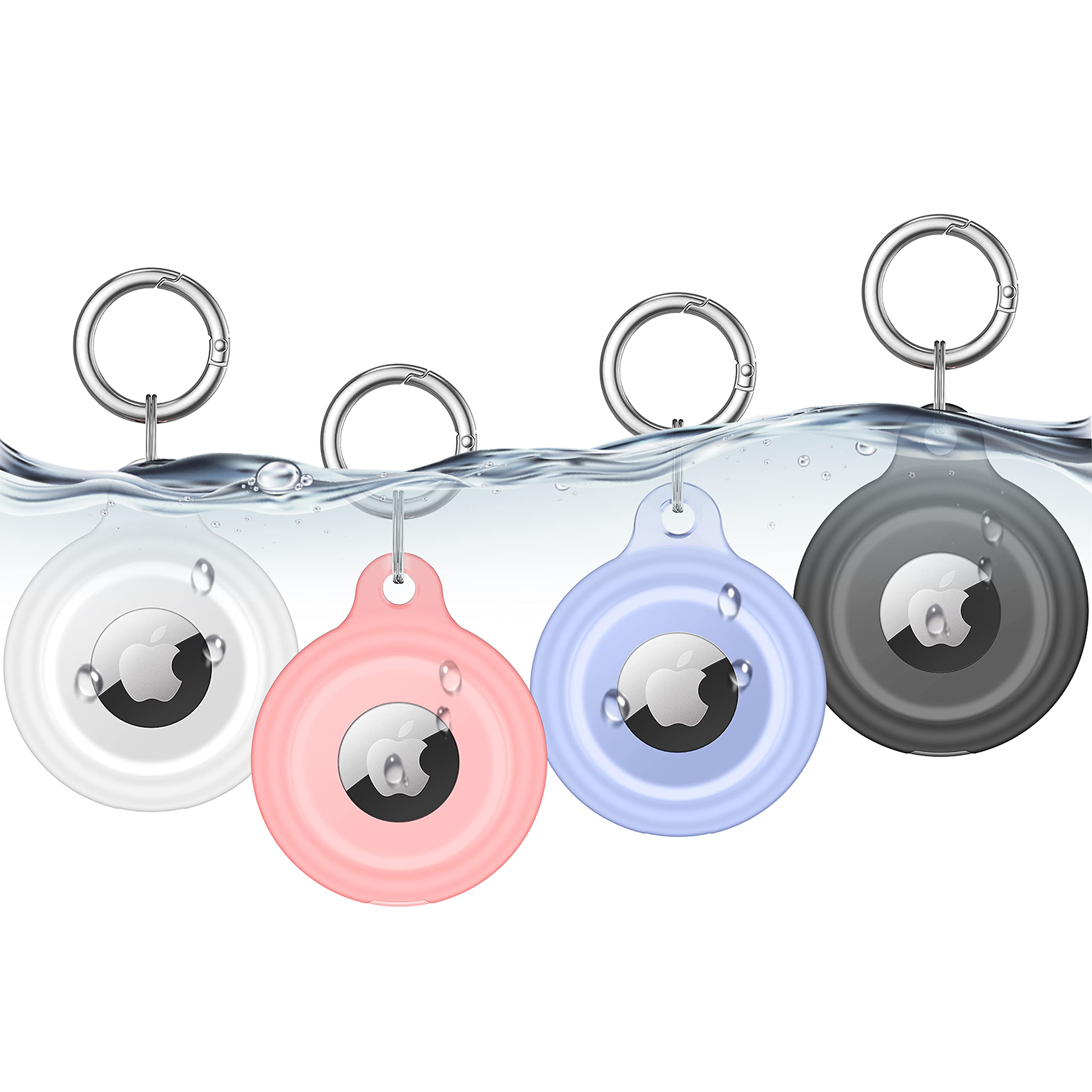 Lanteso Airtag Keychain For Apple Airtags Holder, [Full Body Shockproof][Waterproof ] [Dustproof][Anti Scratch] Airtag Case For