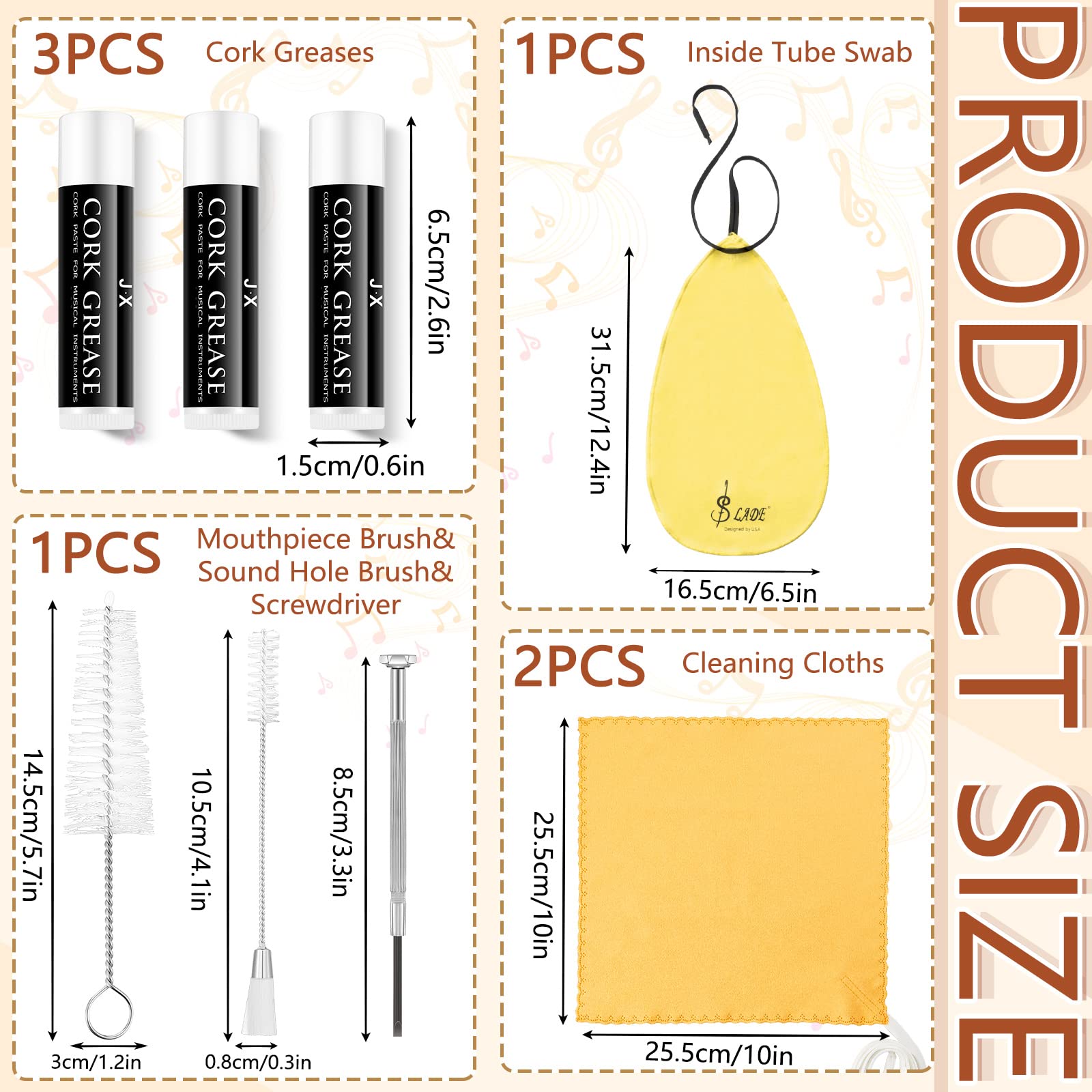 23 Pcs Clarinet Cleaning Kit Clarinet Accessories All In One Clarinet Cleaner Kit With Maintenance Kit Clarinet Swab Clarinet Re