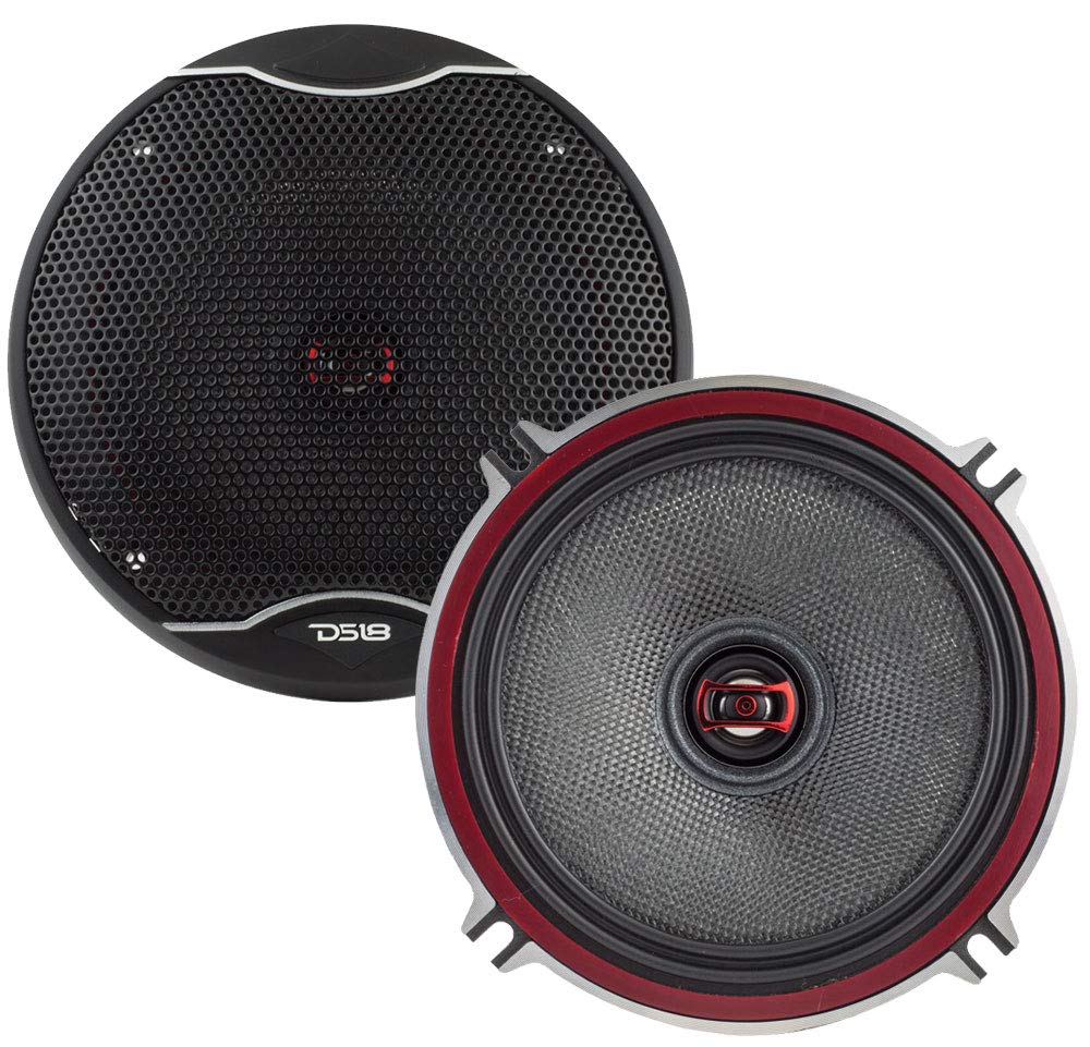 DS18 EXL-SQ5.25 - Car Speaker 5.25 inch High Sound Quality Glass Fiber 2 Way 3-Ohms Speaker - Sleek Compact Design with A Chrome