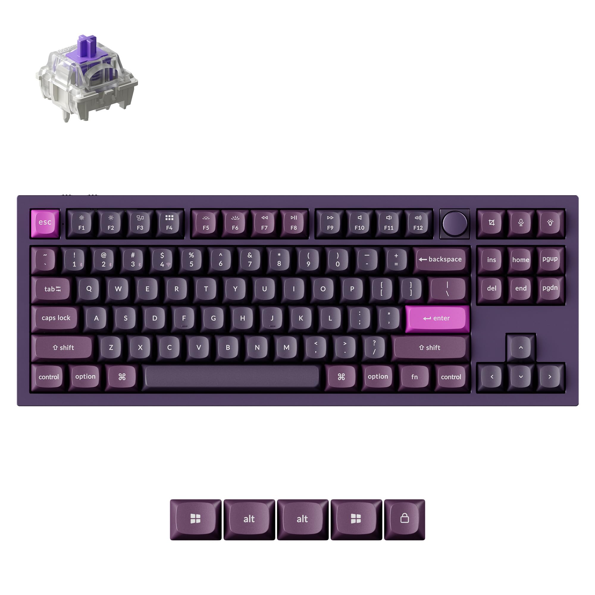 Keychron Q3 HE Wireless Custom Gaming Keyboard, 80% TKL Rapid Trigger, 2.4 GHz/Bluetooth/Wired, QMK Aluminum RGB Gateron Double