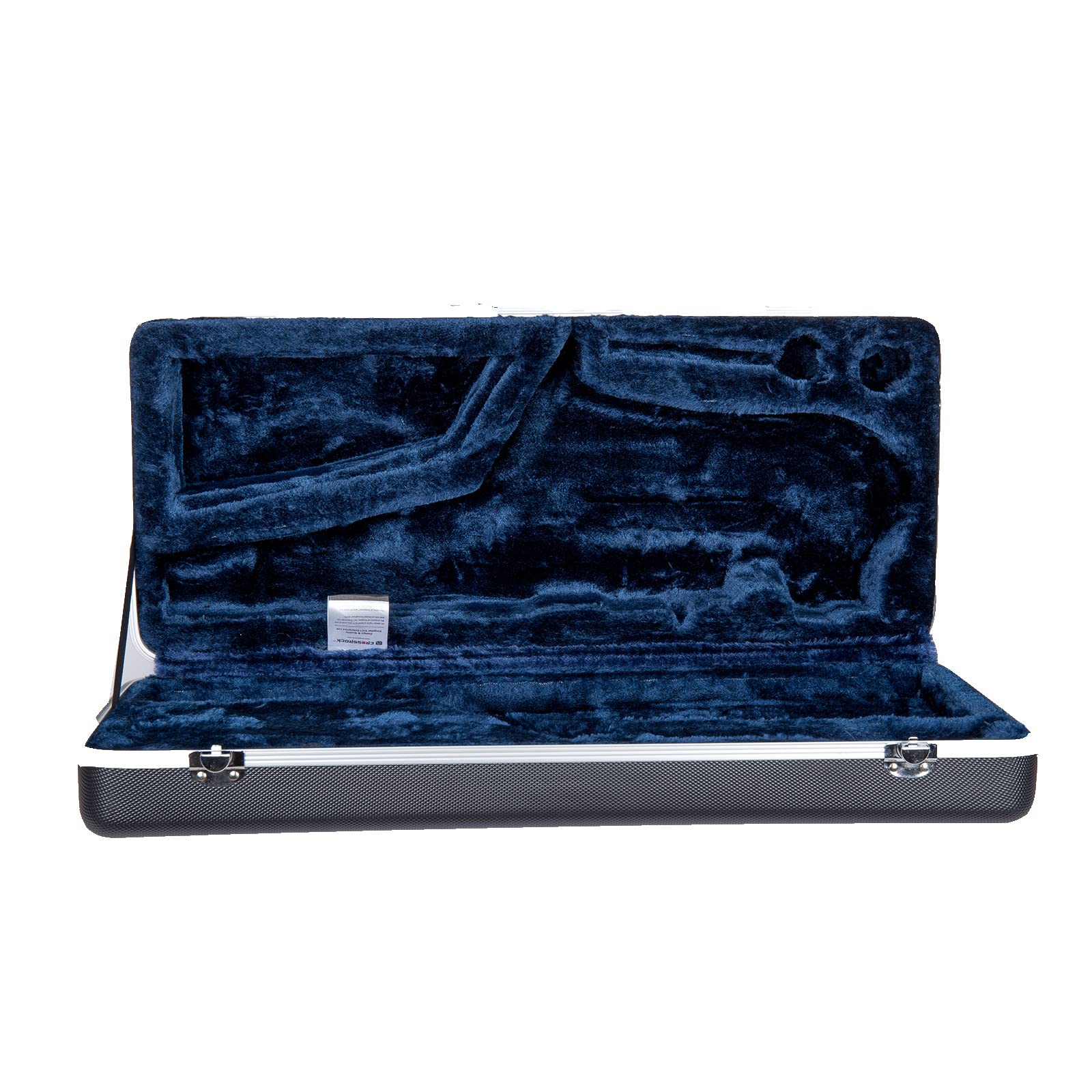 Crossrock Abs Alto Saxophone Case   Rectangular Black Diamond Texture, Deep Blue Velvet Interior, Security Lock & Detachable Str