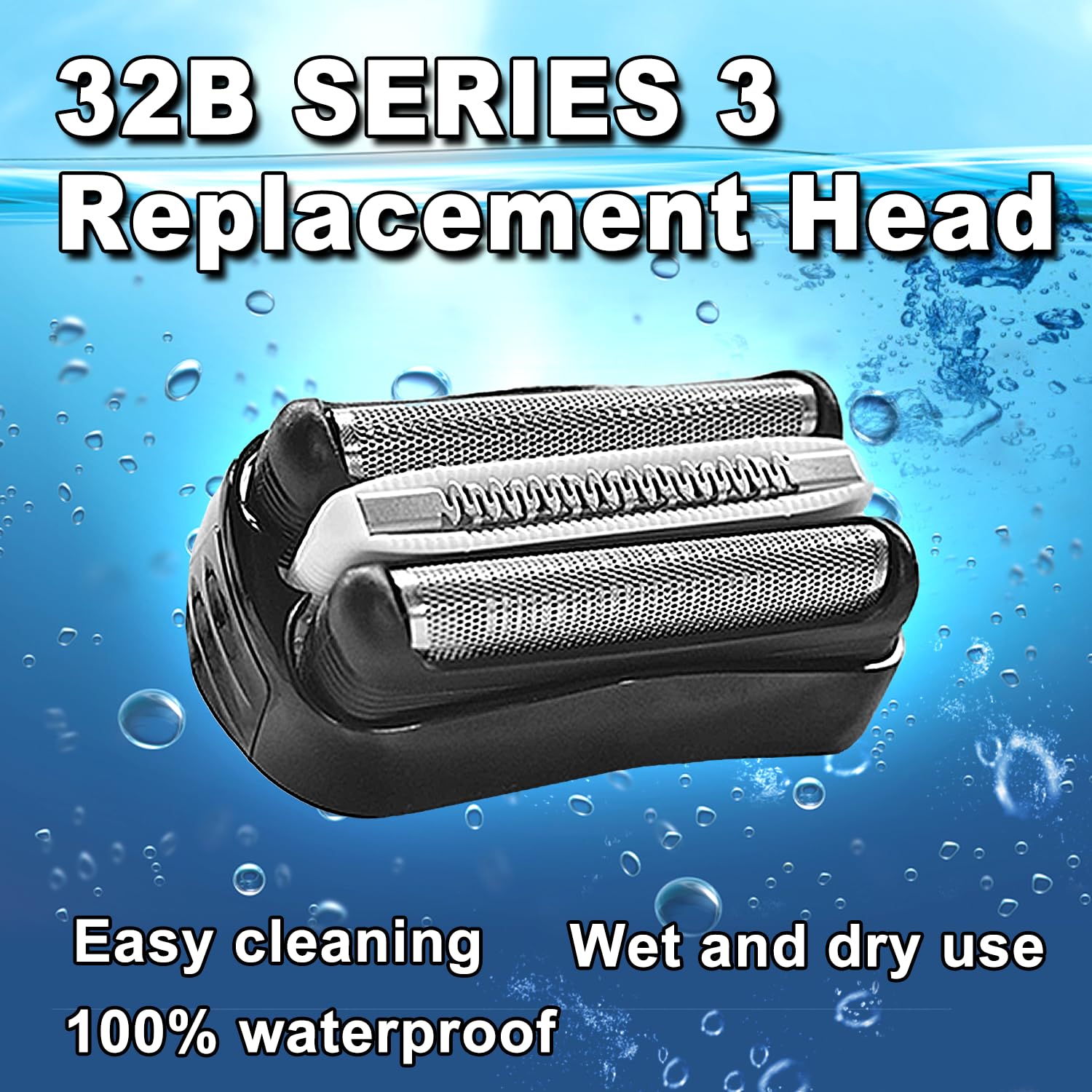 32B 2Pcs, Series 3 32B Electric Shaver Replacement Head Compatible, 32B Replacement Electric Shaver Heads For Men Razor Shaving