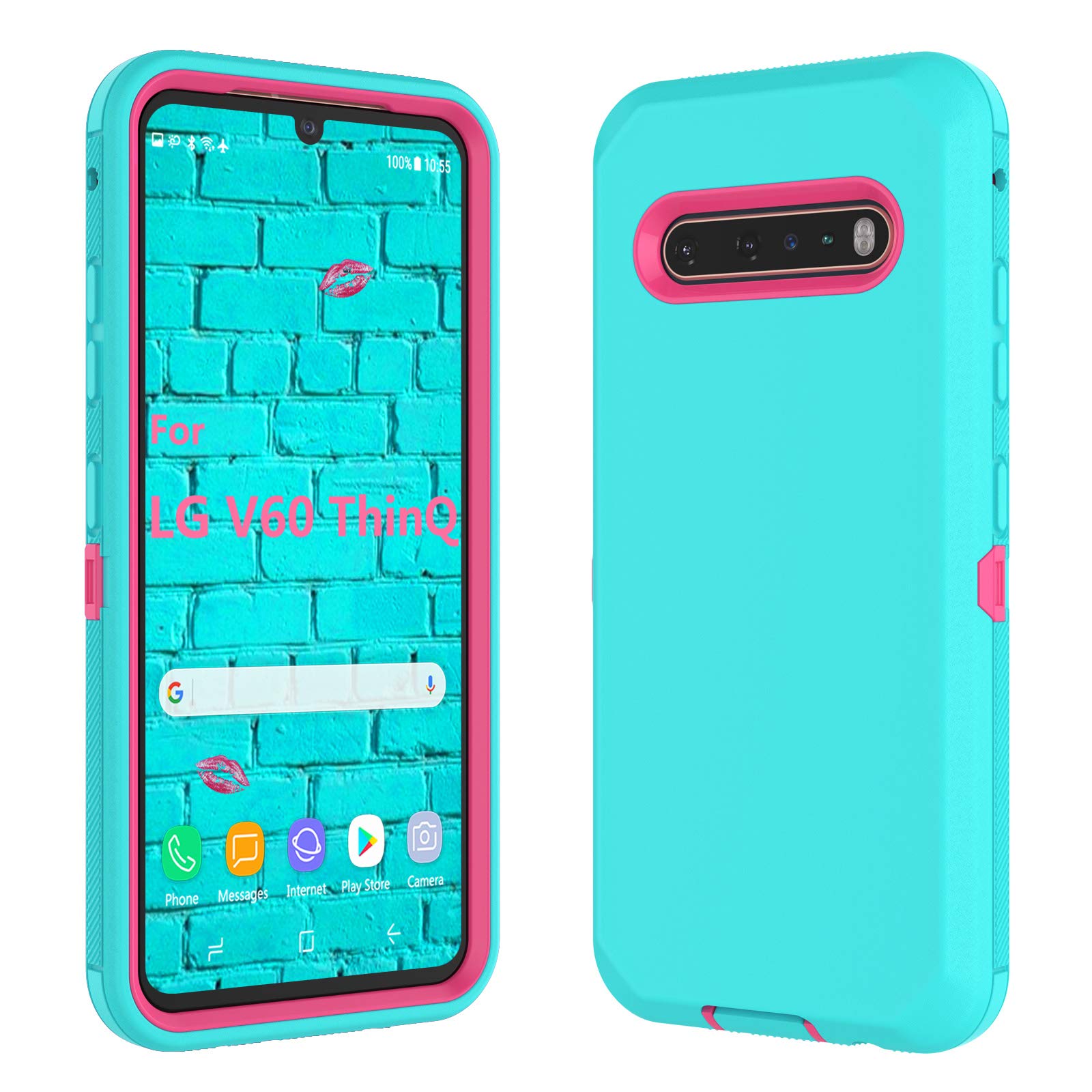LG V60 Case, LG G9 ThinQ/LG V60 ThinQ 5G Case, Thybx [Drop Protection] Full Body Shock Dust Absorbing Grip Plastic Bumper TPU 3-