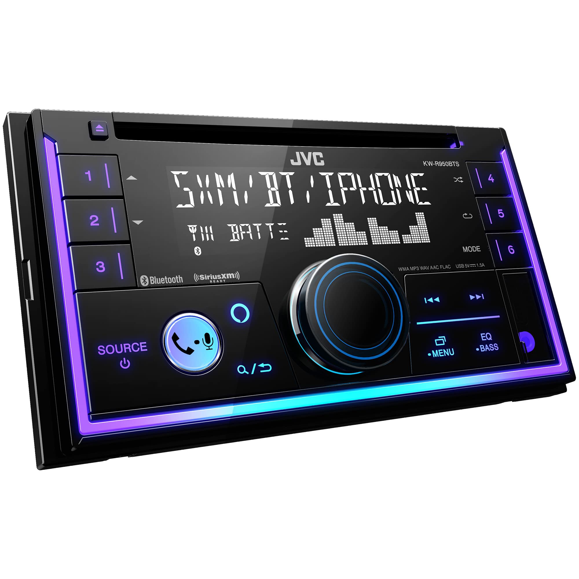 Jvc Kw R950Bts Bluetooth Car Stereo Receiver With Usb Port   Lcd Display   Am/Fm Radio   Mp3 Player   Double Din   13 Band Eq (B