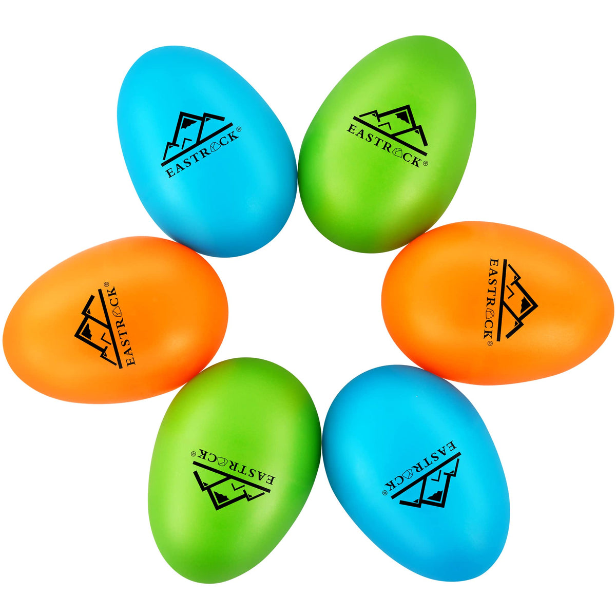 Eastrock 6 Pcs Plastic Egg Shaker Set Musical Hand Percussion Shakers Musical Maracas Percussion Instruments