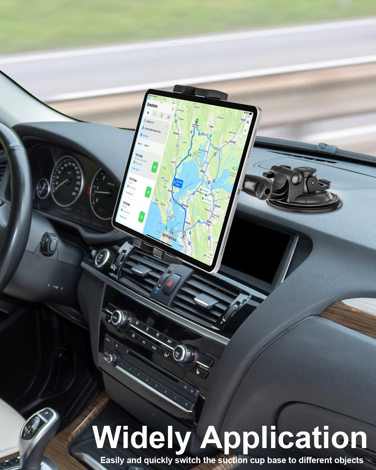 Woleyi Car Tablet Holder Windshield   [95Mm Strongest Suction Cup] Window Dashboard Car Tablet Mount For Trucks/Vehicles With 1/