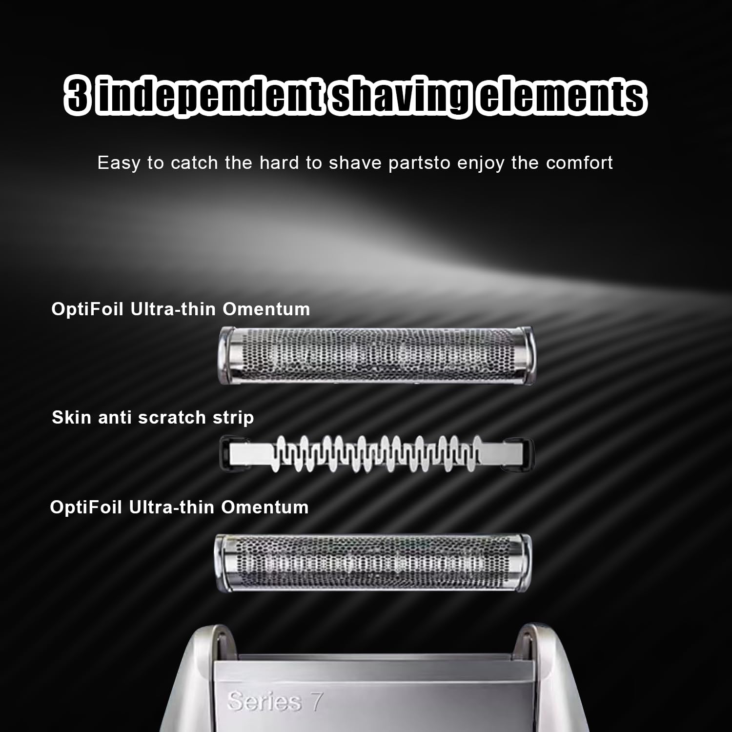 Series 7 70S Electric Shaver Head Replacement, Compatible With Braun Series 7 Shavers: 720Cc, 730Cc, 735S, 750Cc, 760Cc, 790Cc,