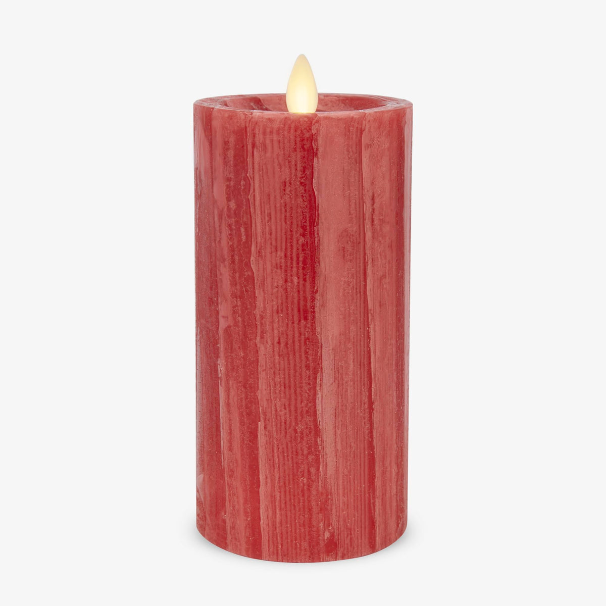 Luminara Selenite Looking Flameless Candle, Holiday Red 3'' X 6.5'', Battery Operated Real Wax Moving Flame Led Pillar W/Timer, 