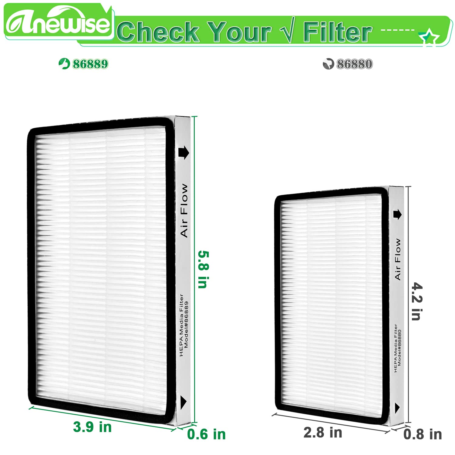Anewise 5 Pack Ef 1 Hepa Media Filter Replacement For Kenmore 86889, 20 86889, 40324, 53295 Canister And Upright Vacuum Cleaner,