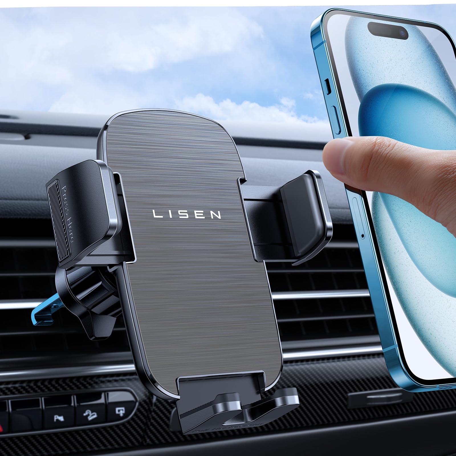 Lisen Car Phone Holder Mount, 2025 Upgrade Phone Holders For Your Car Vent, Cell Phone Holder Mount For Iphone 16 Pro Max, Cell 