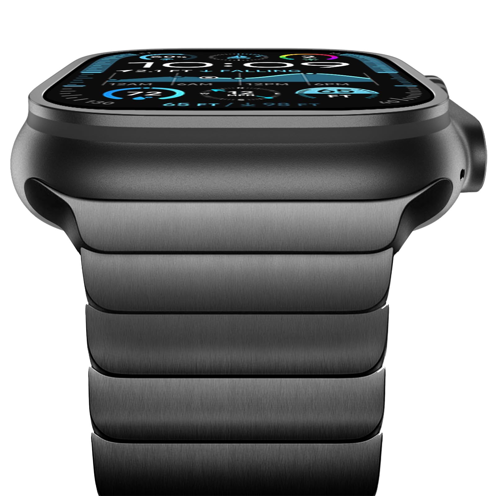 Newways Metal Band Compatible With Apple Watch Ultra 2 Band 49Mm Series 9, 8, 7, 6, 5, 4, 3, 2, 1 Stainless Steel Link Bands, Bl