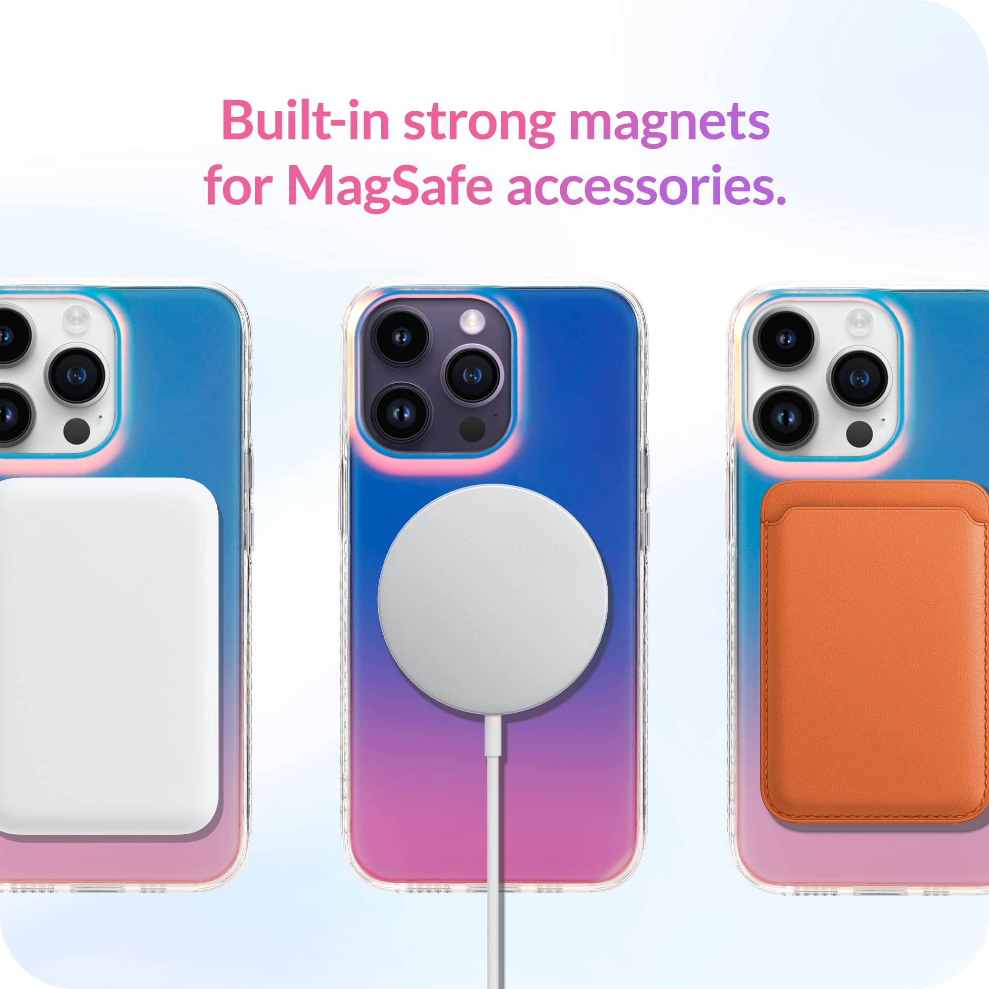 Lonli Hue   For Iphone 15 Pro Max Case [Compatible With Magsafe]   Holographic Iridescent   [10Ft Drop Protection] [4 Airbag Cus