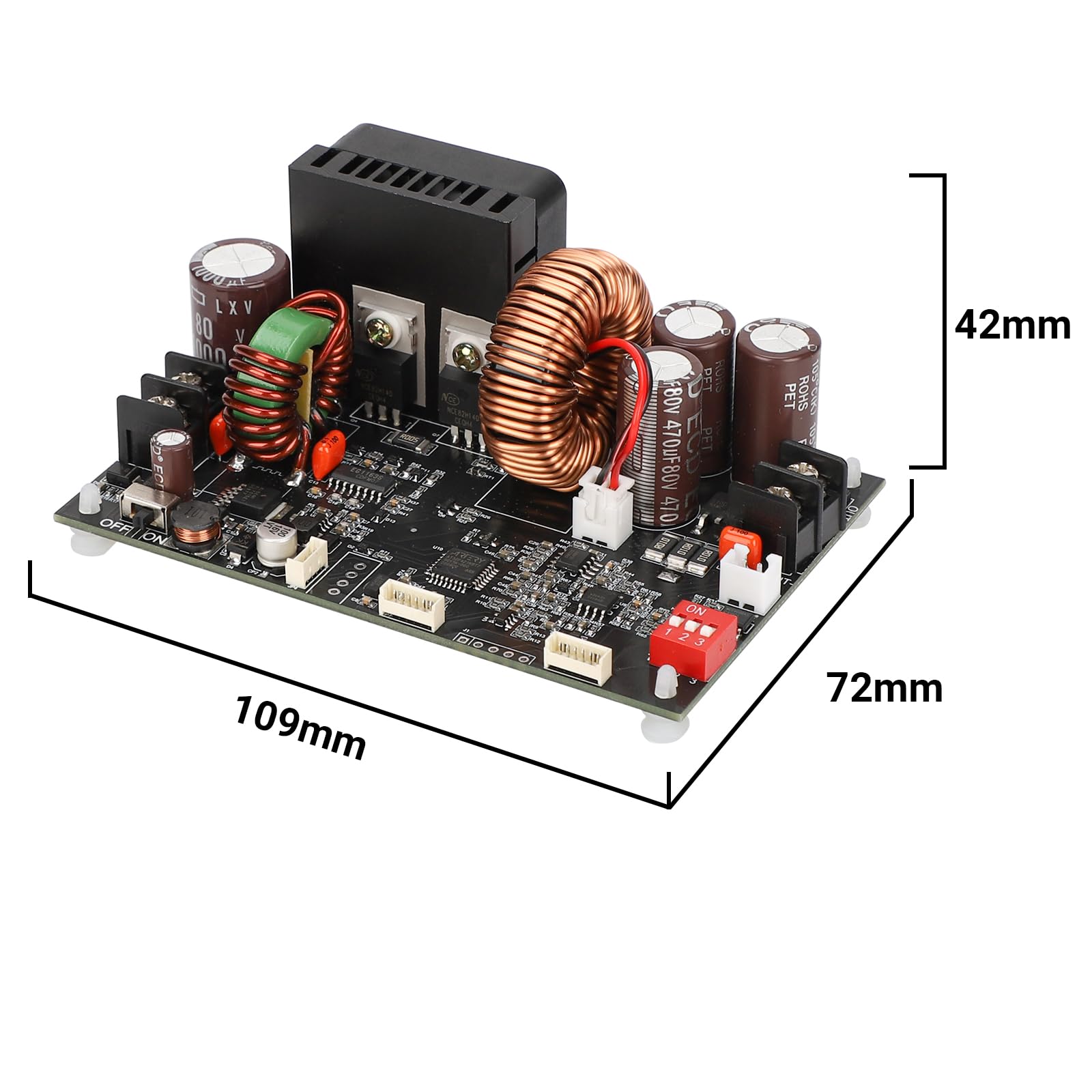 Drok Cnc Dc Buck Converter With Meter, 6 70V To 0 60V 20A 1200W, Dc 5V 9V 12V 24V 36V 48V 60V Fixed Output Voltage, Adjustable P