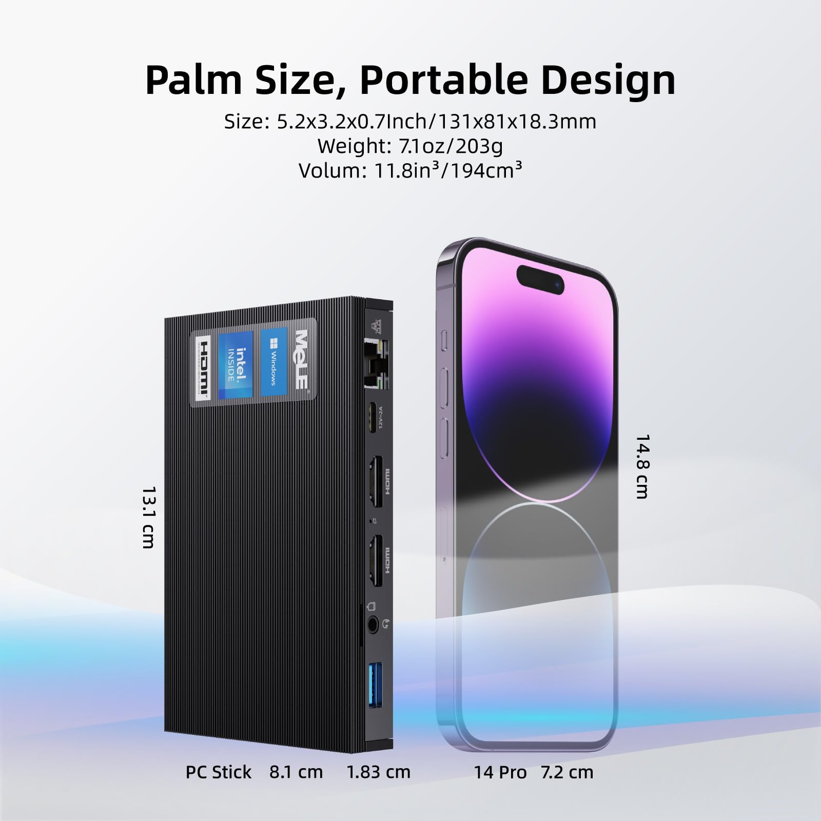 Mele Fanless Mini Pc Quieter3Q 11Th Gen N5105 16Gb 512Gb Windows 11 Pro, Micro Computer Wifi 6 Small Desktop Service With Usb C