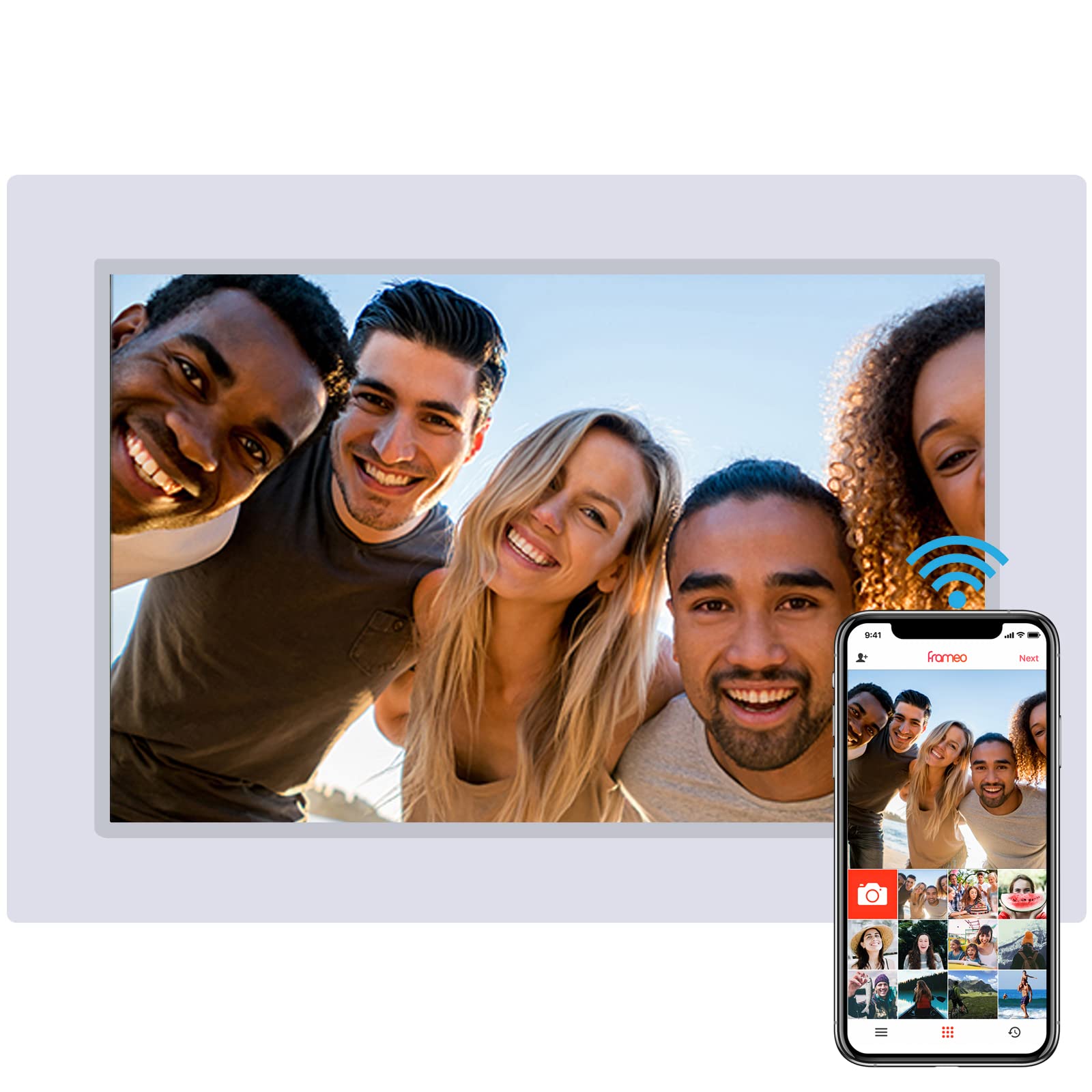 10.1 Inch Wifi Digital Picture Frame, 1920 * 1200 Ips Touch Screen Hd Display Smart Digital Frame With 16Gb Storage, Auto Rotate