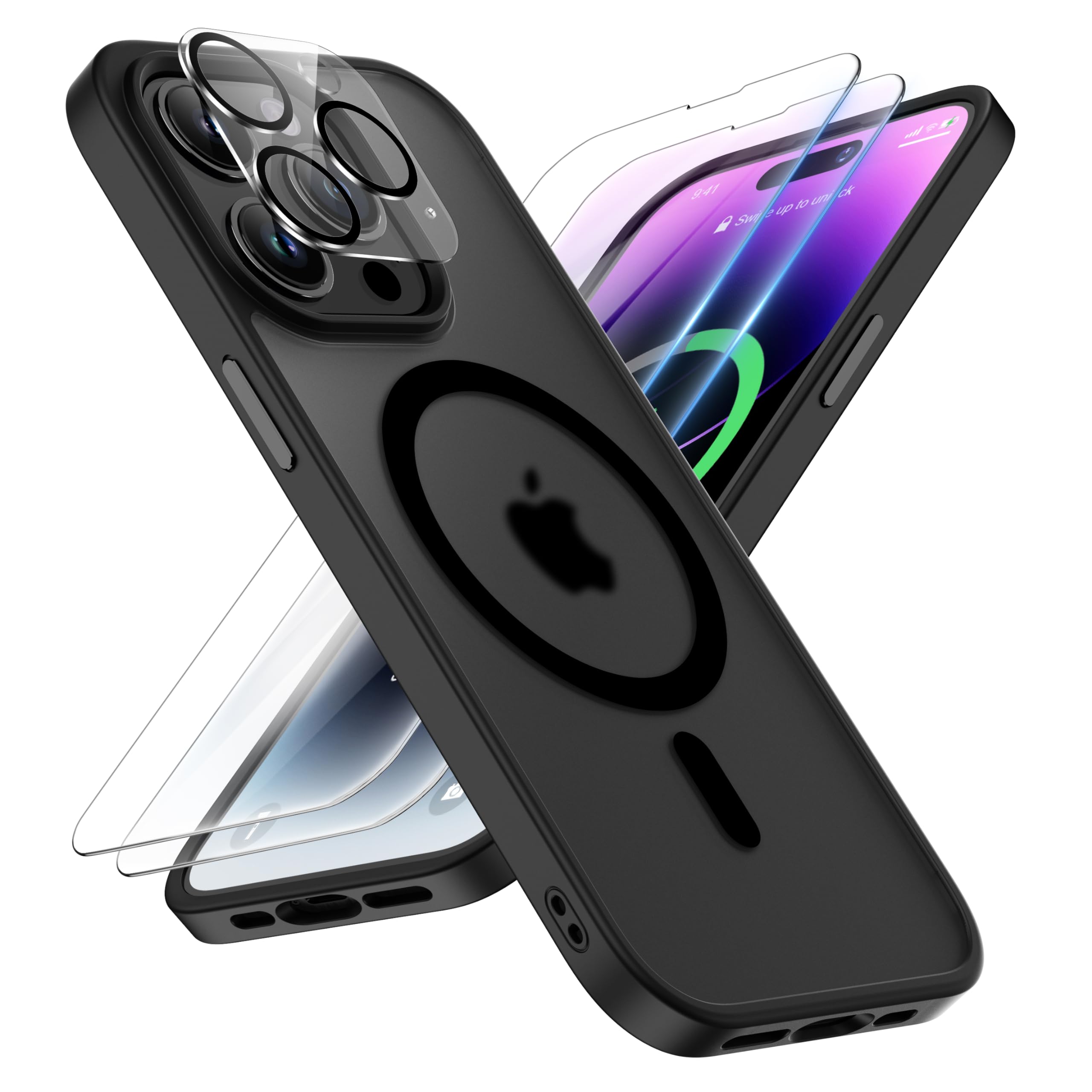 ORETECH for iPhone 14 Pro Max Case, [Compatible with MagSafe][Military-Grade 15FT Drop Protection][2 Pcs Screen Protectors] Shoc