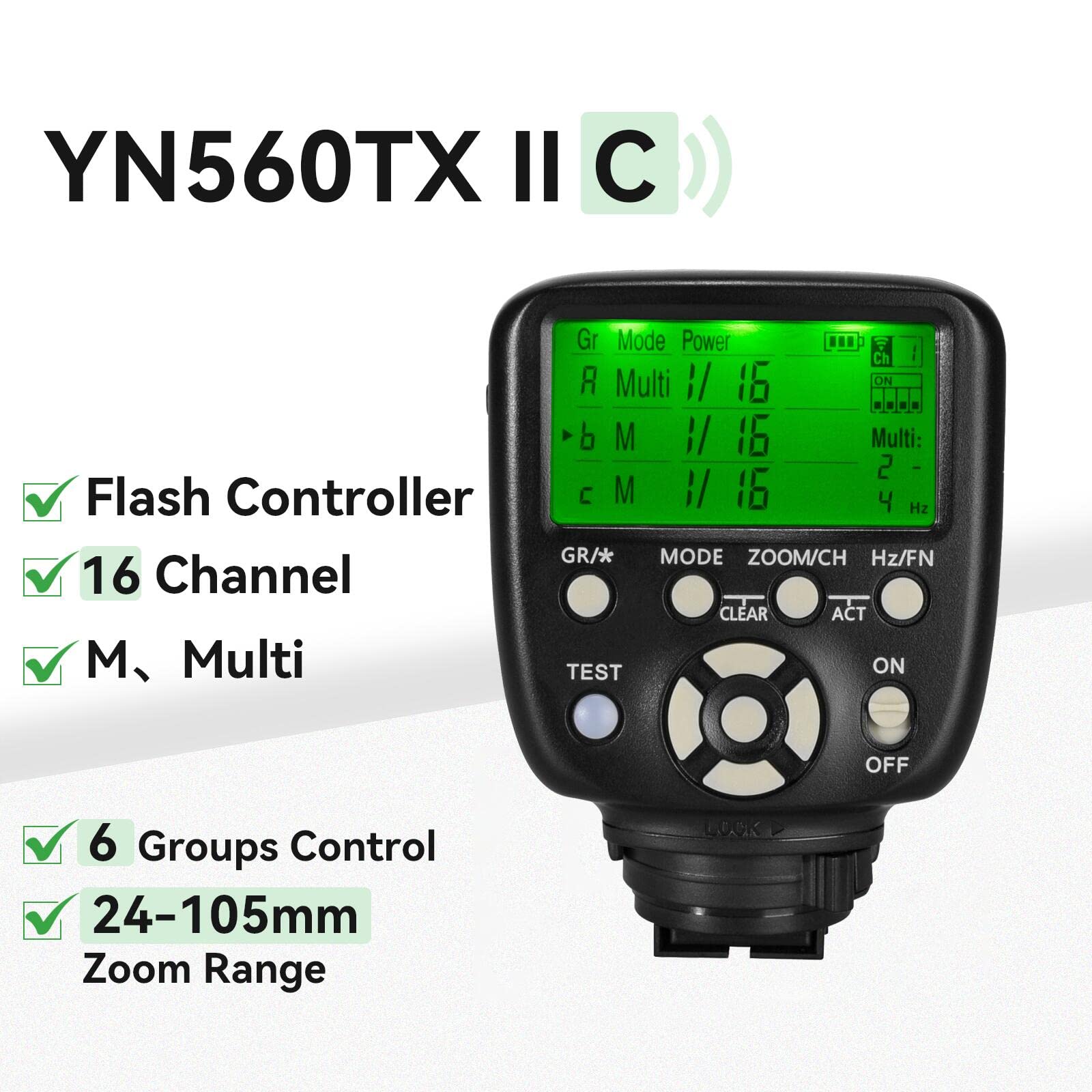 Yongnuo Upgraded Yn560 Tx Ii Lcd Flash Trigger Remote Controller, For Canon And Yn560Iv/Iii Yn660 With Wake Up Function For Cano