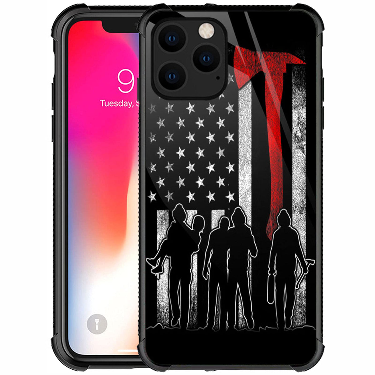 Carloca Compatible With Iphone 13 Pro Case,American Flag Humans Pattern Design For Girl Boy Shockproof Anti Scratch Case For App