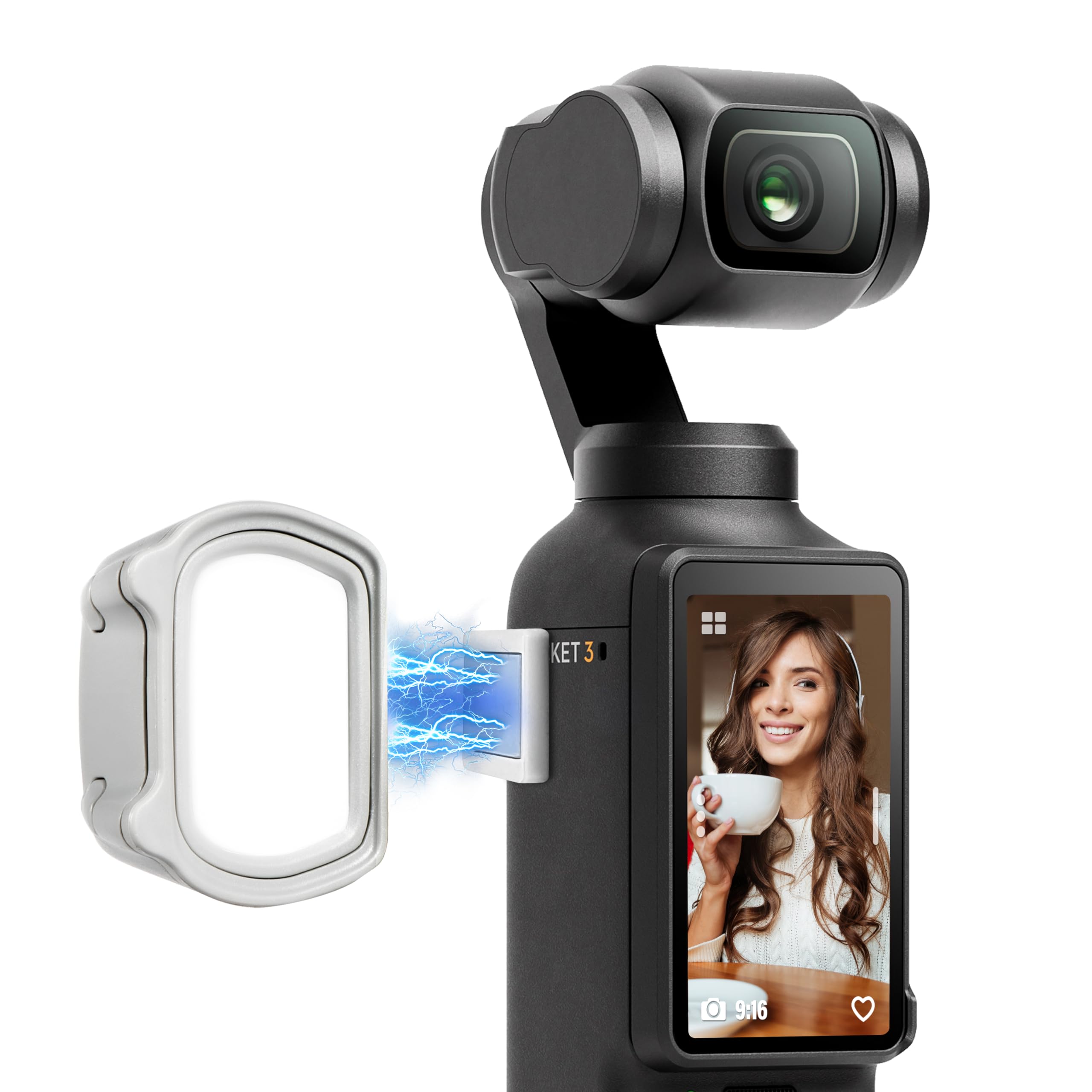 Startrc Magnetic Fill Light For Dji Osmo Pocket 3 Creator Combo, Magnetic Mount Compatible With Dji Pocket 3/Osmo Mobile 7P/7/6 Accessories