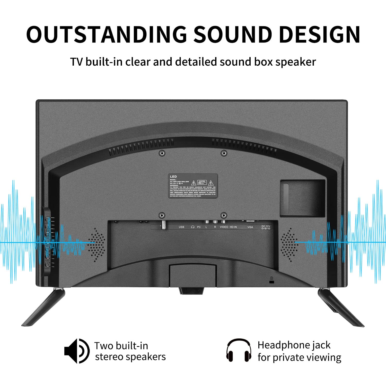 Feihe 22 Inch Tv, Fhd Led Flat Screen Tv 1080P Ips Display W/Digital Dual Tuners Atsc/Hdmi/Vga/Av/Usb, 12 Volt Rv Tv Suitable Fo