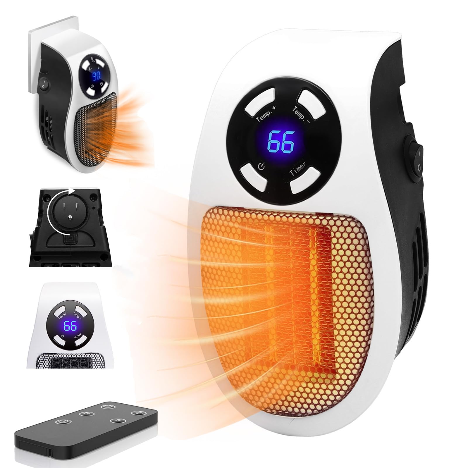 Smart Thermostat Space Heater,450W Portable Electric Small Heater With Timer/Overheat Protection,Safe Heater,Energy Saving Heate