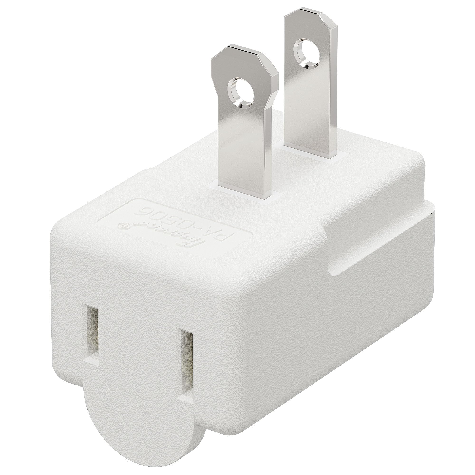 90 Degree 2 Pin Adapter, Plugrand Nema 1 15P To 1 15R Left Angled Adapter, 2 Prong Angled Adapter, Nema 1 15P Power Adapter, Pa 