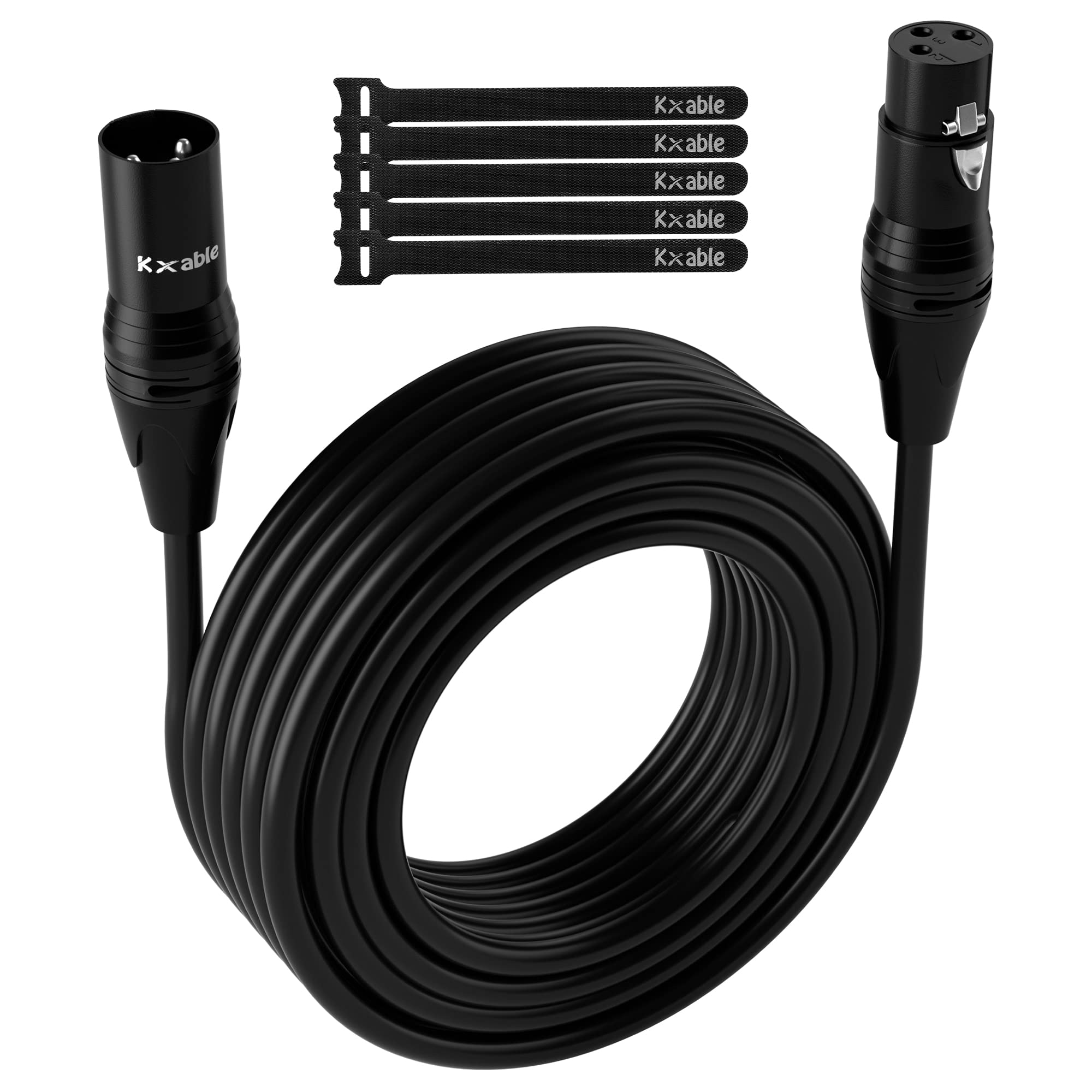 Xlr Microphone Cable 50 Feet, 3 Pin Shielded Balanced Male To Female Mic Cord, Zinc Alloy Shells, Ofc, Heavy Duty Patch Cable Fo