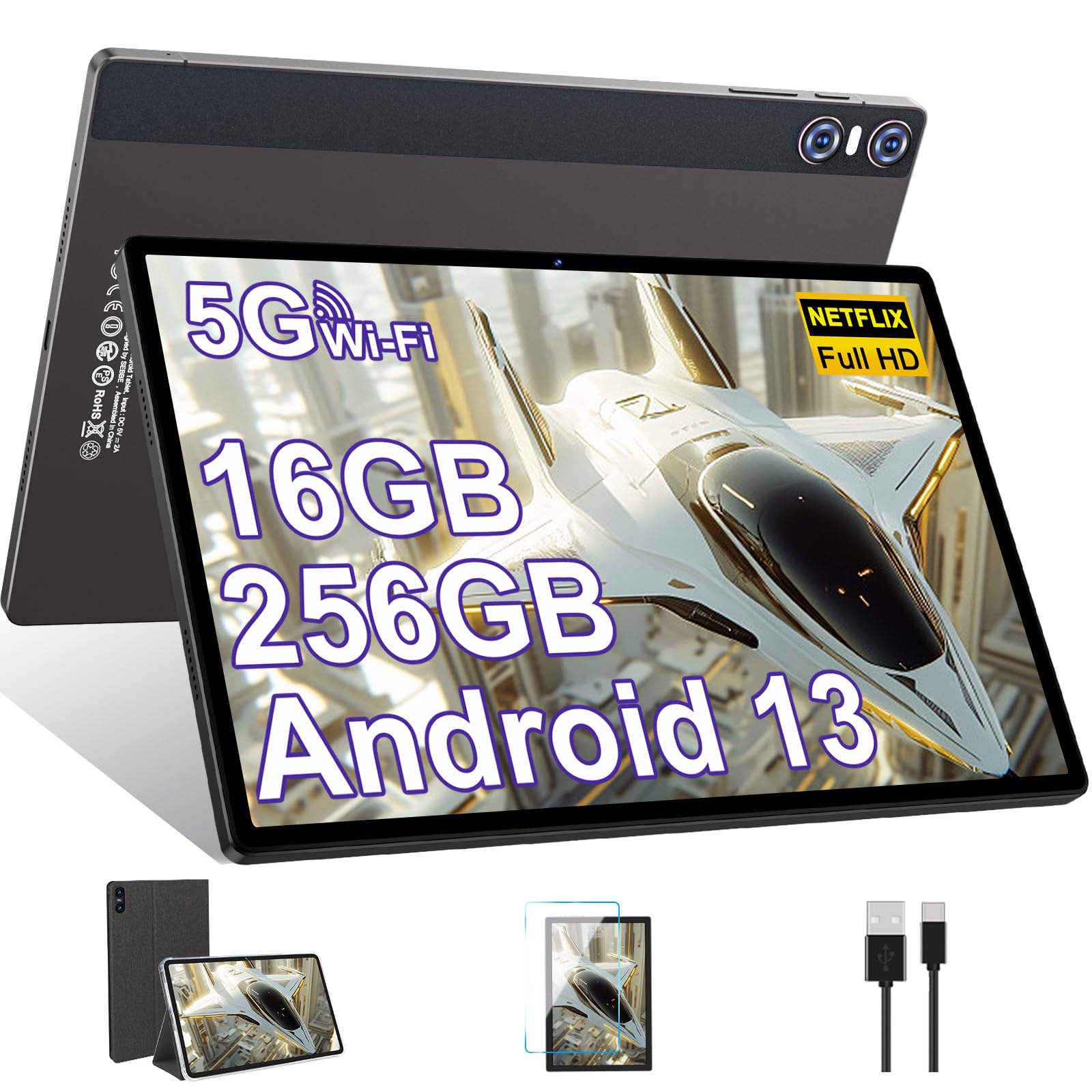 2025 Tablet 11 Inch Screen 2K Tablet Octa-Core 2.0 GHz,16GB RAM+256GB ROM+TF 1TB /2000 * 1200 Pixel/8MP+20MP+2MP Macro/10000 mAh